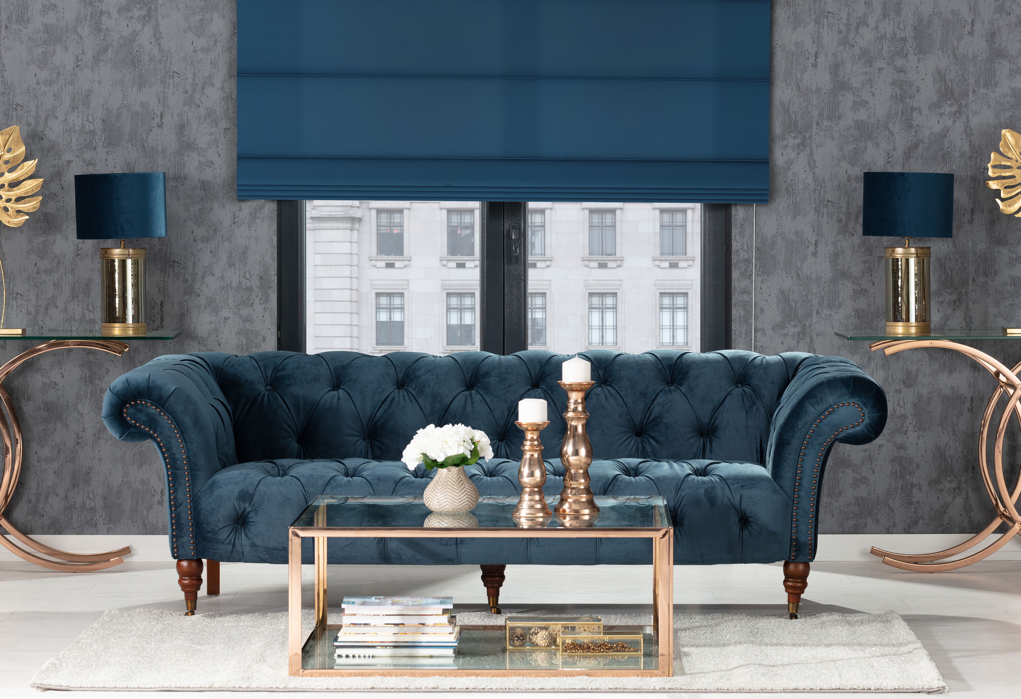 Indigo Glamour Living Room