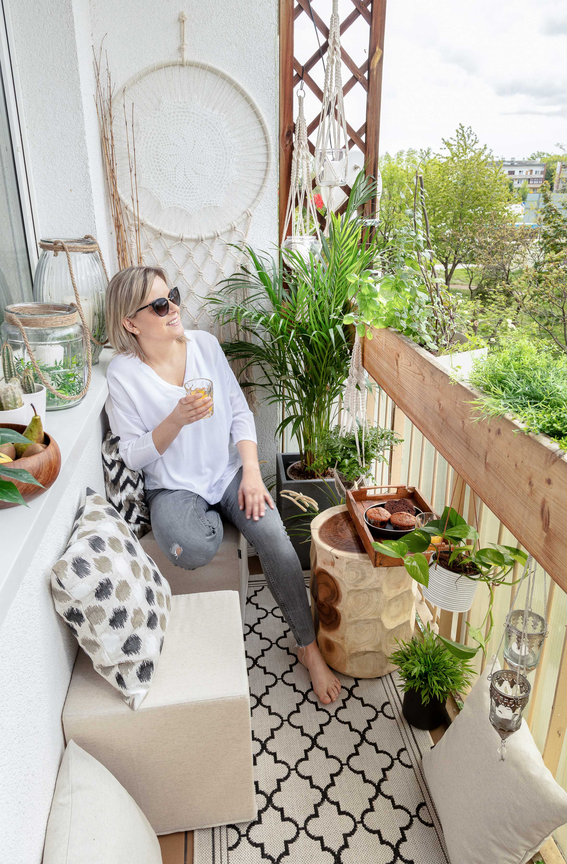 Balcony in boho style