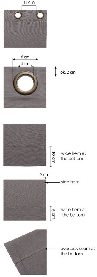 Zasłony na taśmie Eyelet curtains deatils