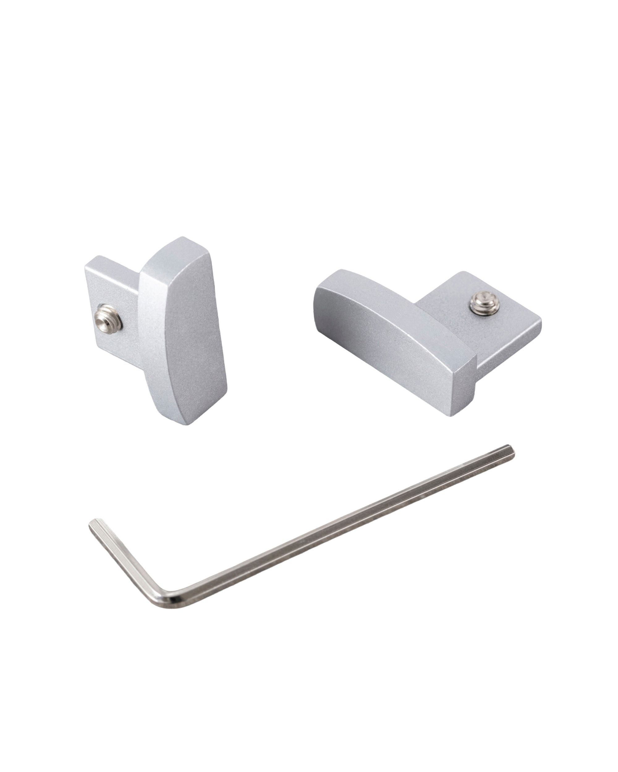 Ceiling rail cap Premium silver 2pc.