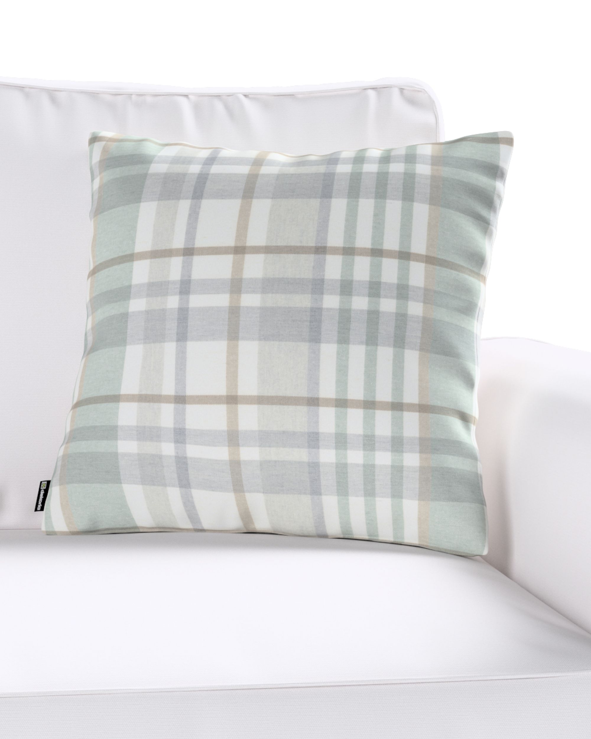 Kinga cushion cover colour green fabric patterned (hover)