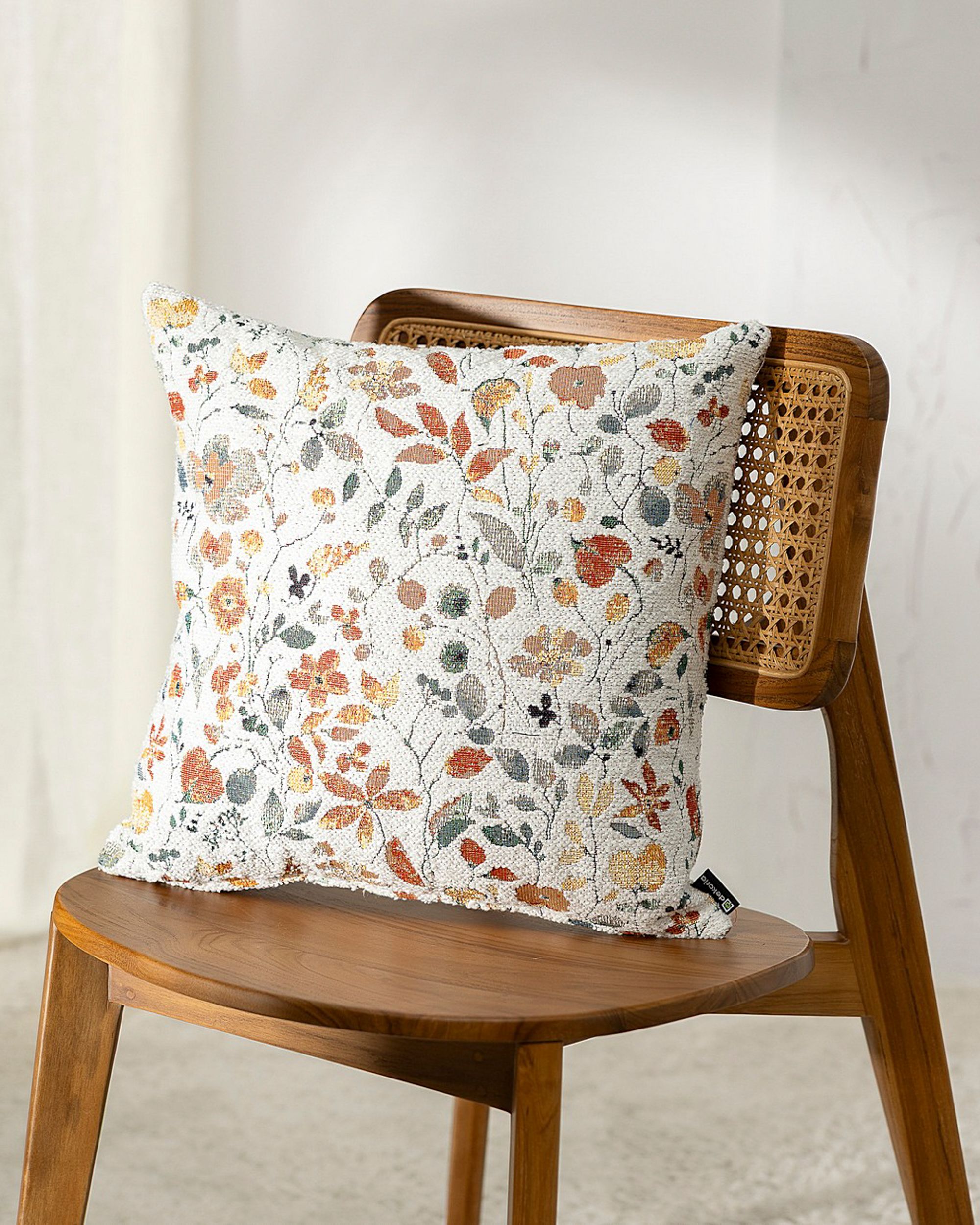 Kinga cushion cover colour orange fabric structured, patterned (hover)
