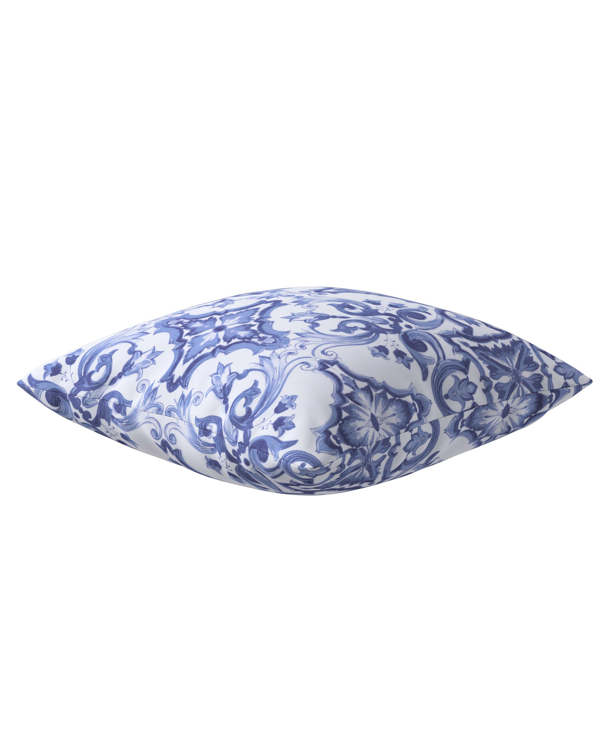 Kinga cushion cover colour blue fabric patterned (hover)