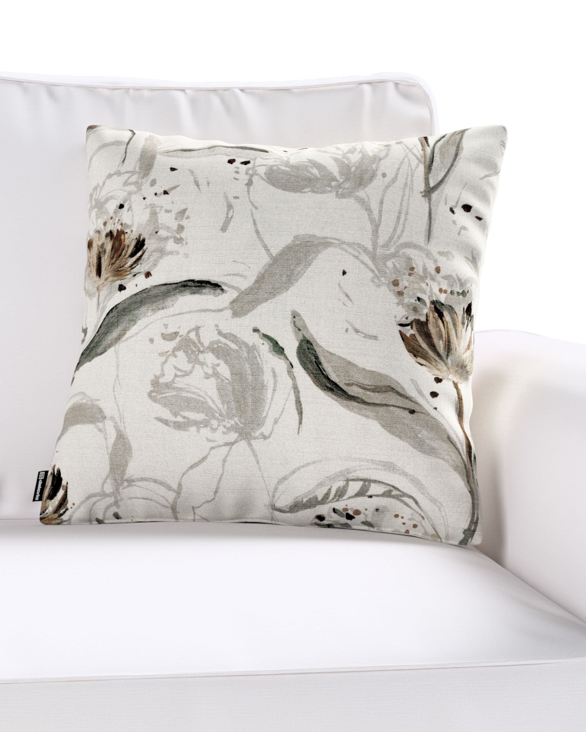 Kinga cushion cover colour grey fabric structured, patterned (hover)