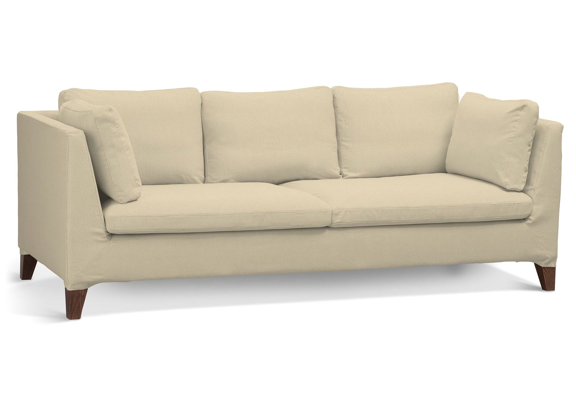 Stockholm 3-seater sofa cover colour cream fabric gloss, structured