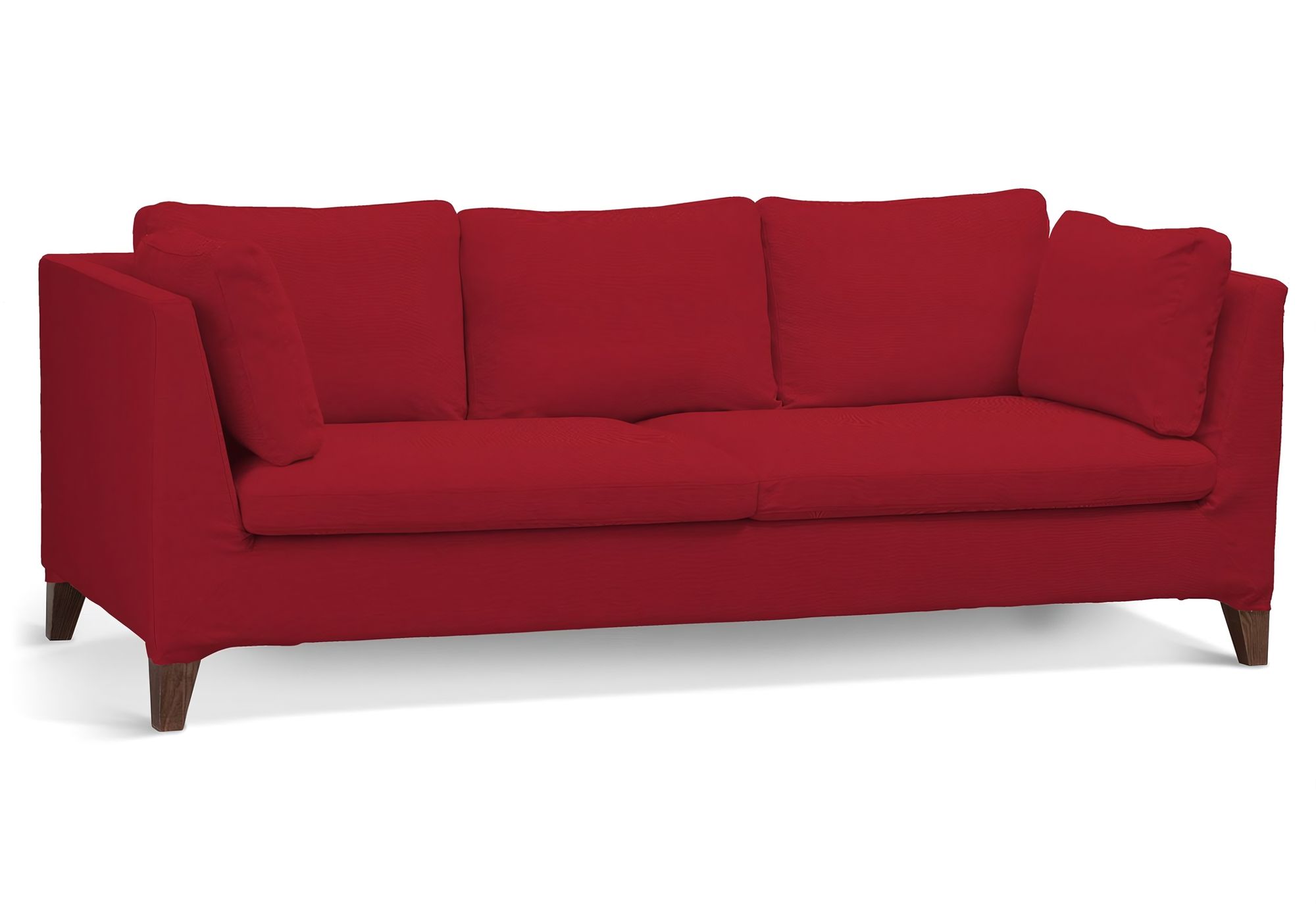 Stockholm 3-seater sofa cover colour red fabric structured