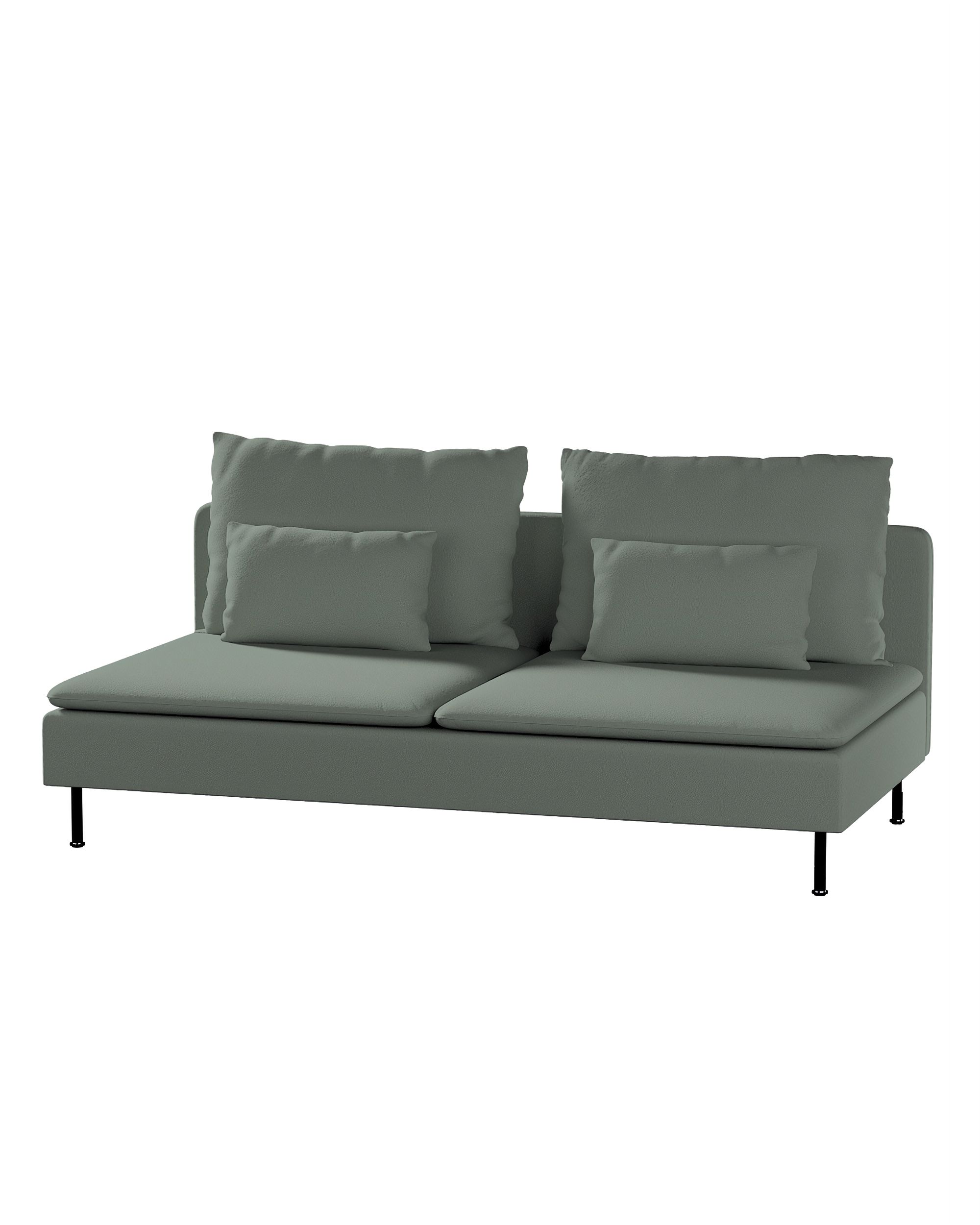 Söderhamn 3-seater section, non-convertible colour green fabric structured