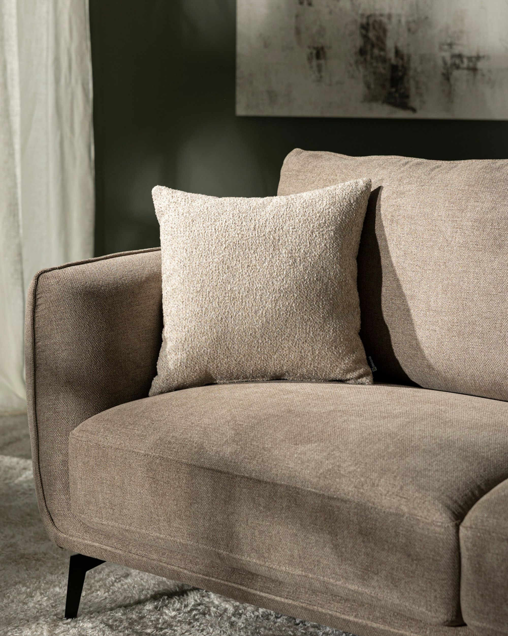 Kinga cushion cover colour beige fabric structured (hover)