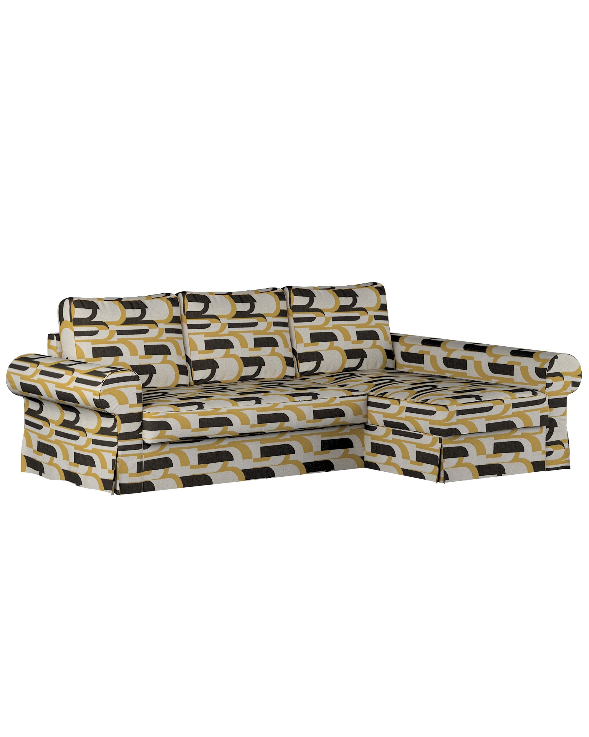 Backabro sofa bed with chaise longue cover colour multicolour fabric structured, patterned