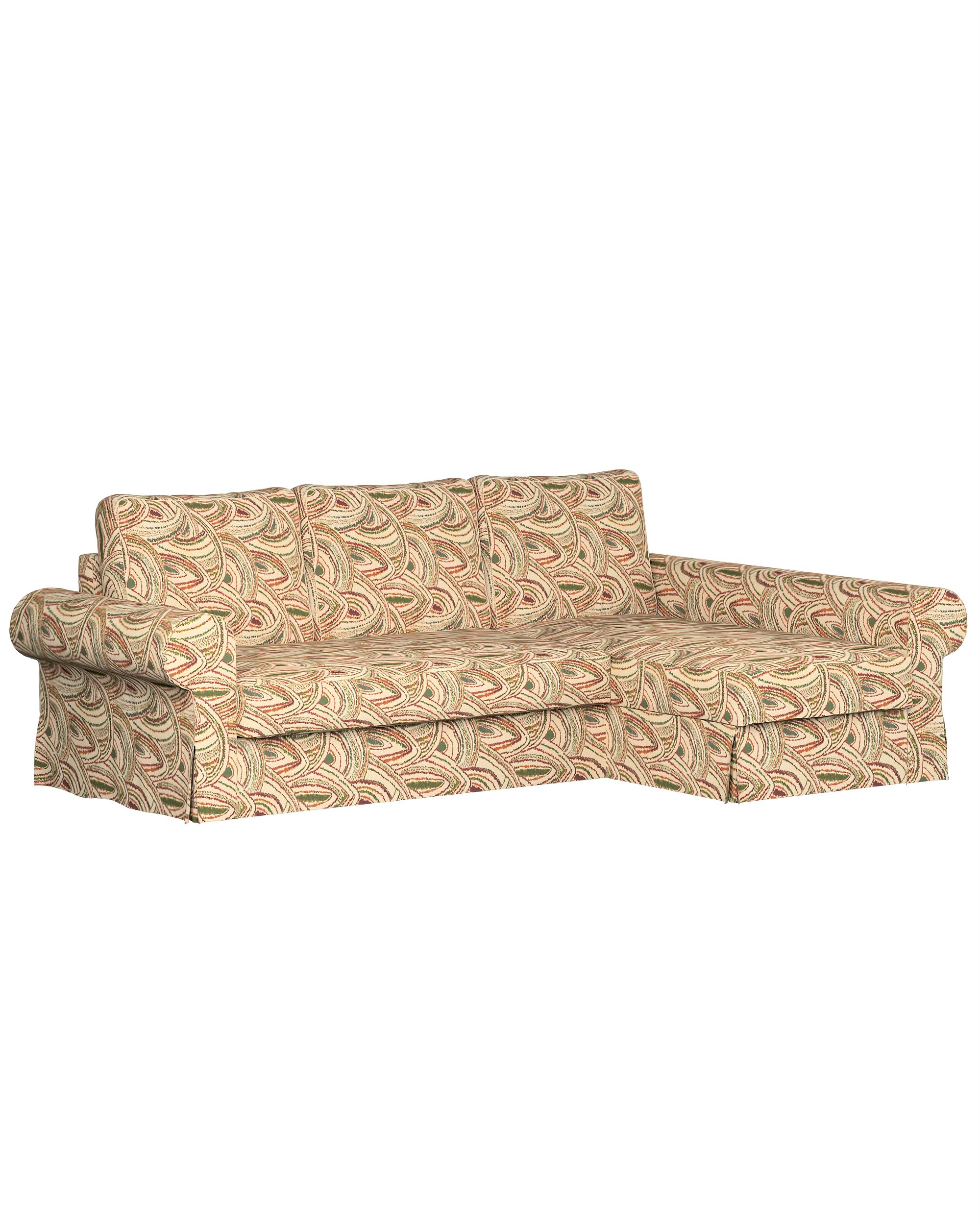 Backabro sofa bed with chaise longue cover colour multicolour fabric structured, patterned