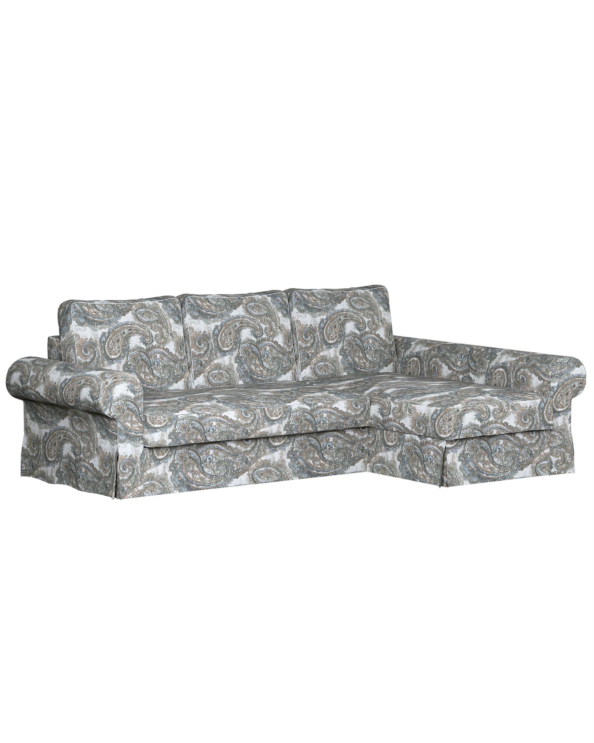 Backabro sofa bed with chaise longue cover colour multicolour fabric structured, patterned