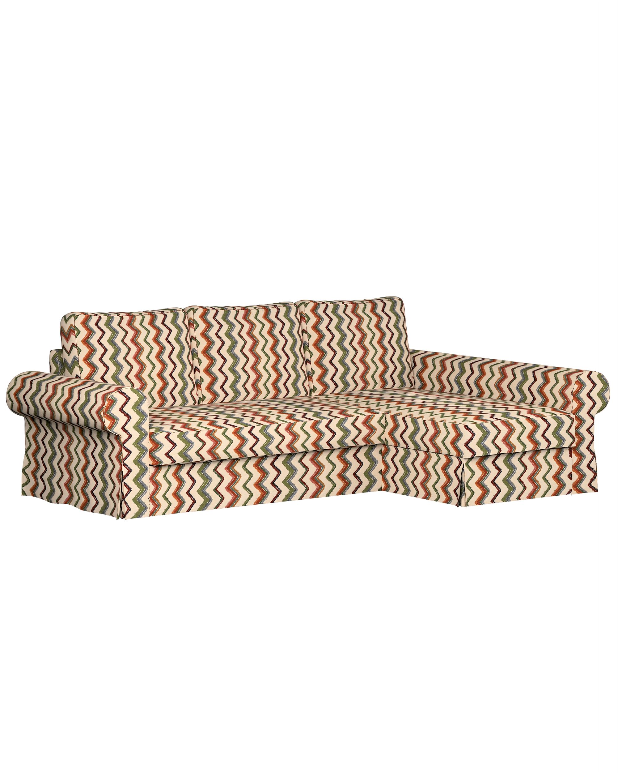 Backabro sofa bed with chaise longue cover colour multicolour fabric structured, patterned