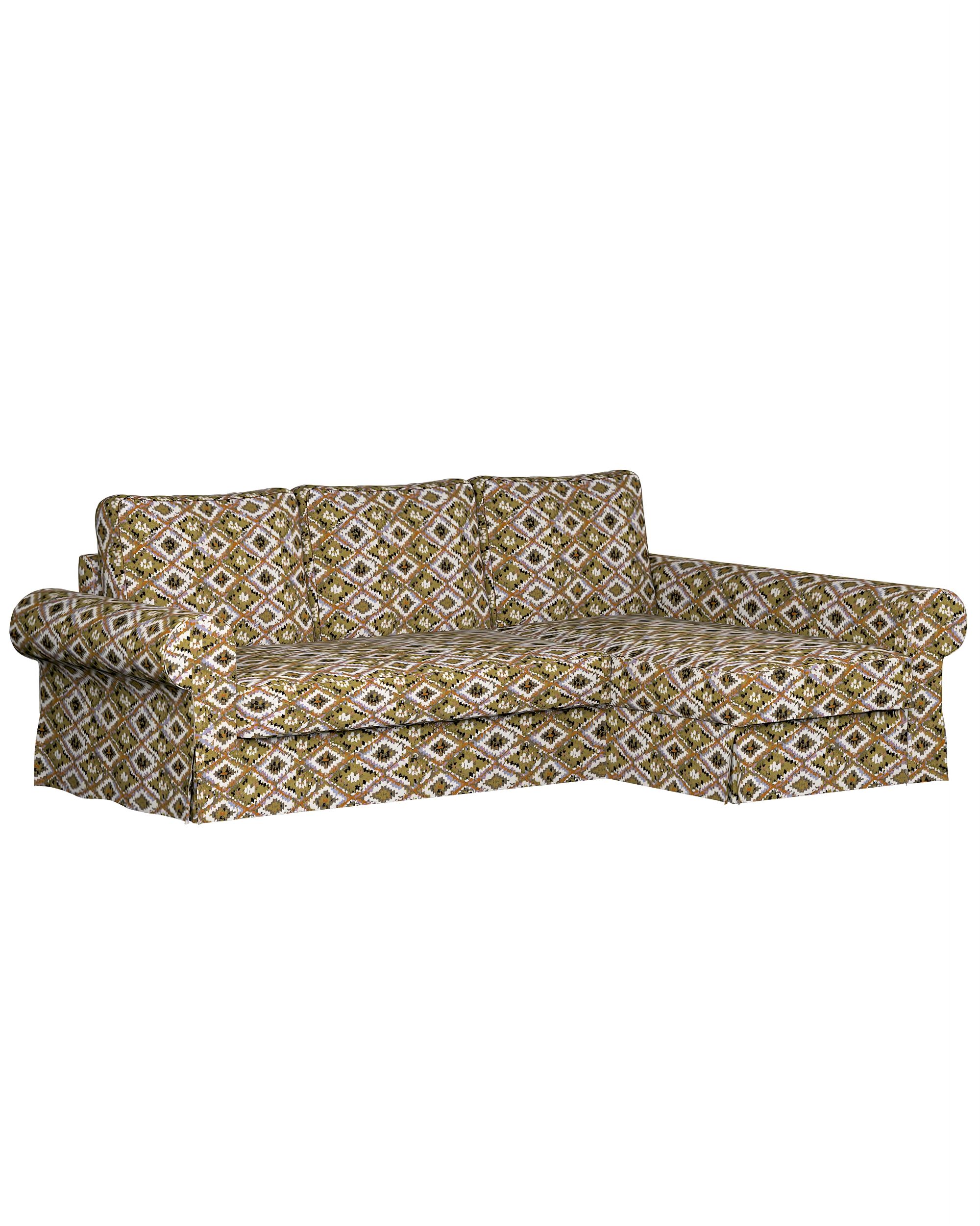Backabro sofa bed with chaise longue cover colour multicolour fabric structured, patterned
