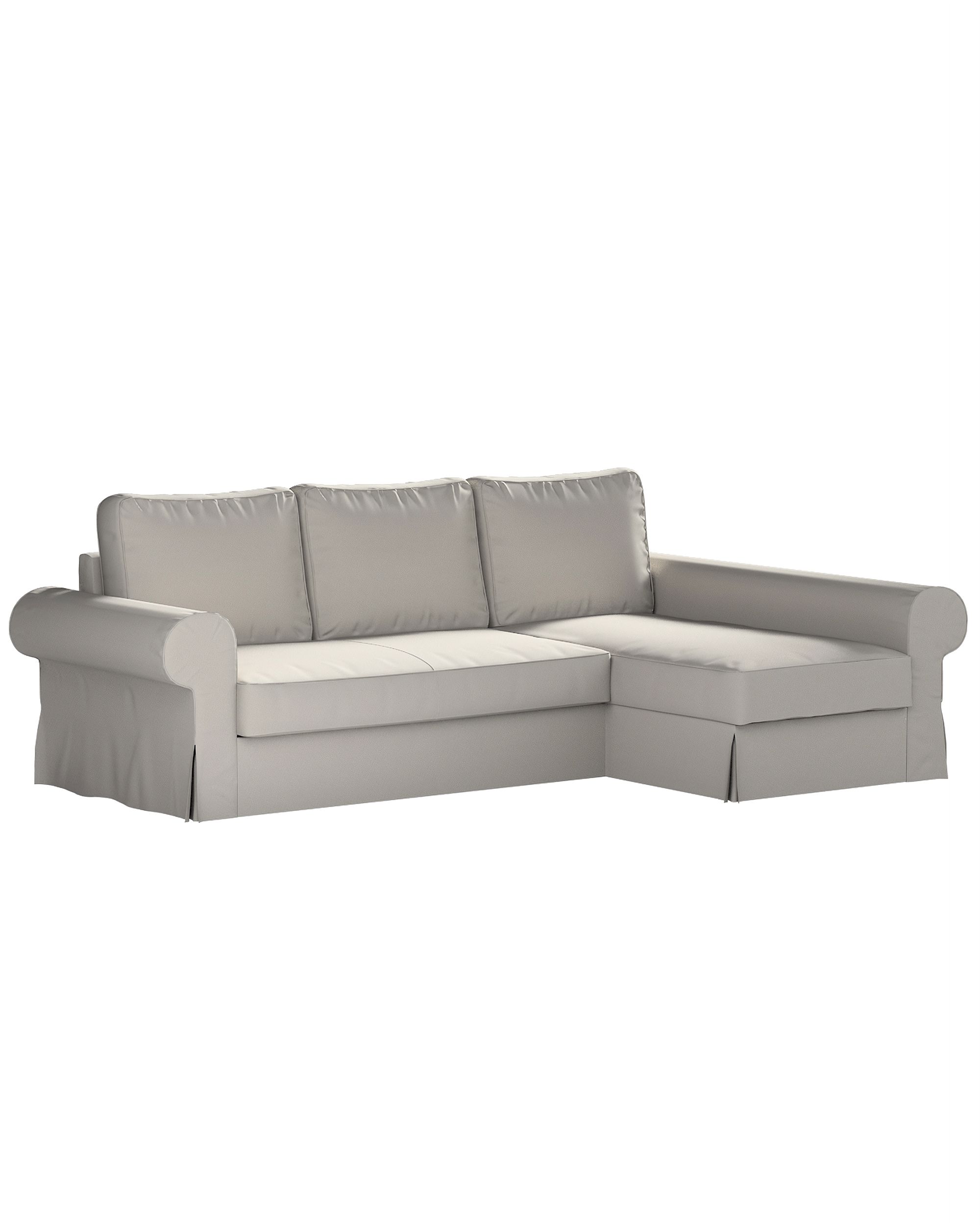 Backabro sofa bed with chaise longue cover colour grey fabric structured