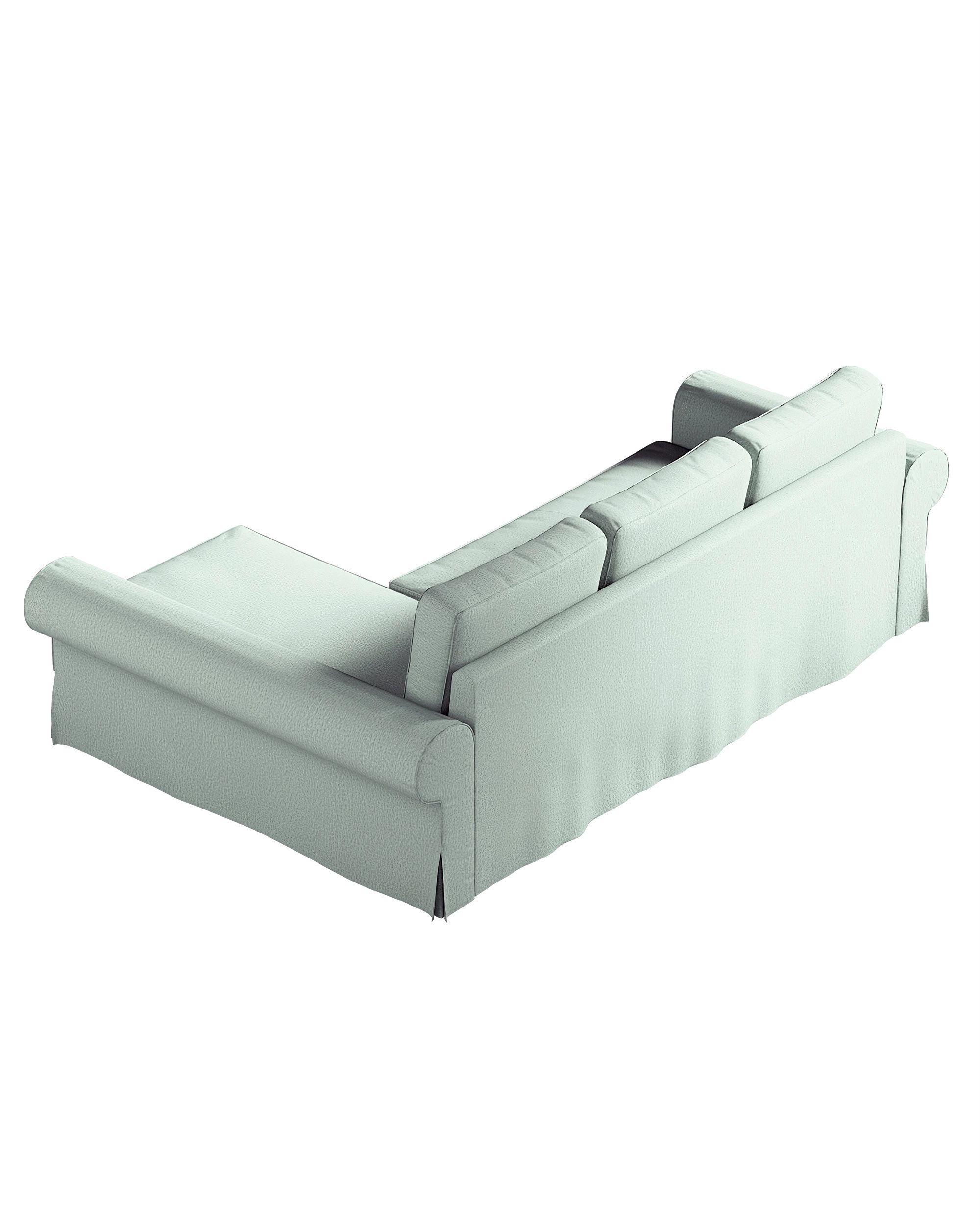 Backabro sofa bed with chaise longue cover colour green fabric structured (hover)