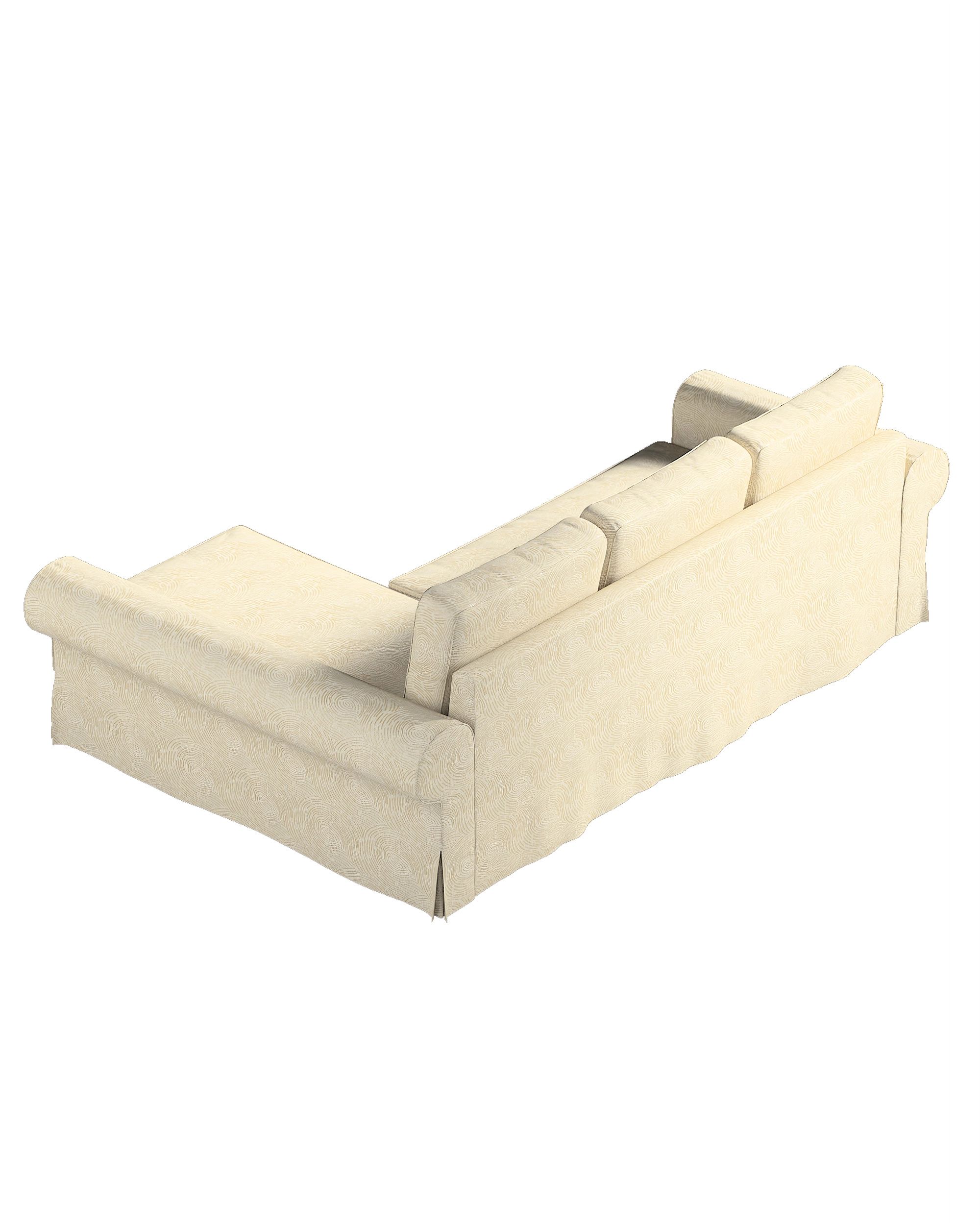 Backabro sofa bed with chaise longue cover colour beige fabric gloss, structured, patterned (hover)