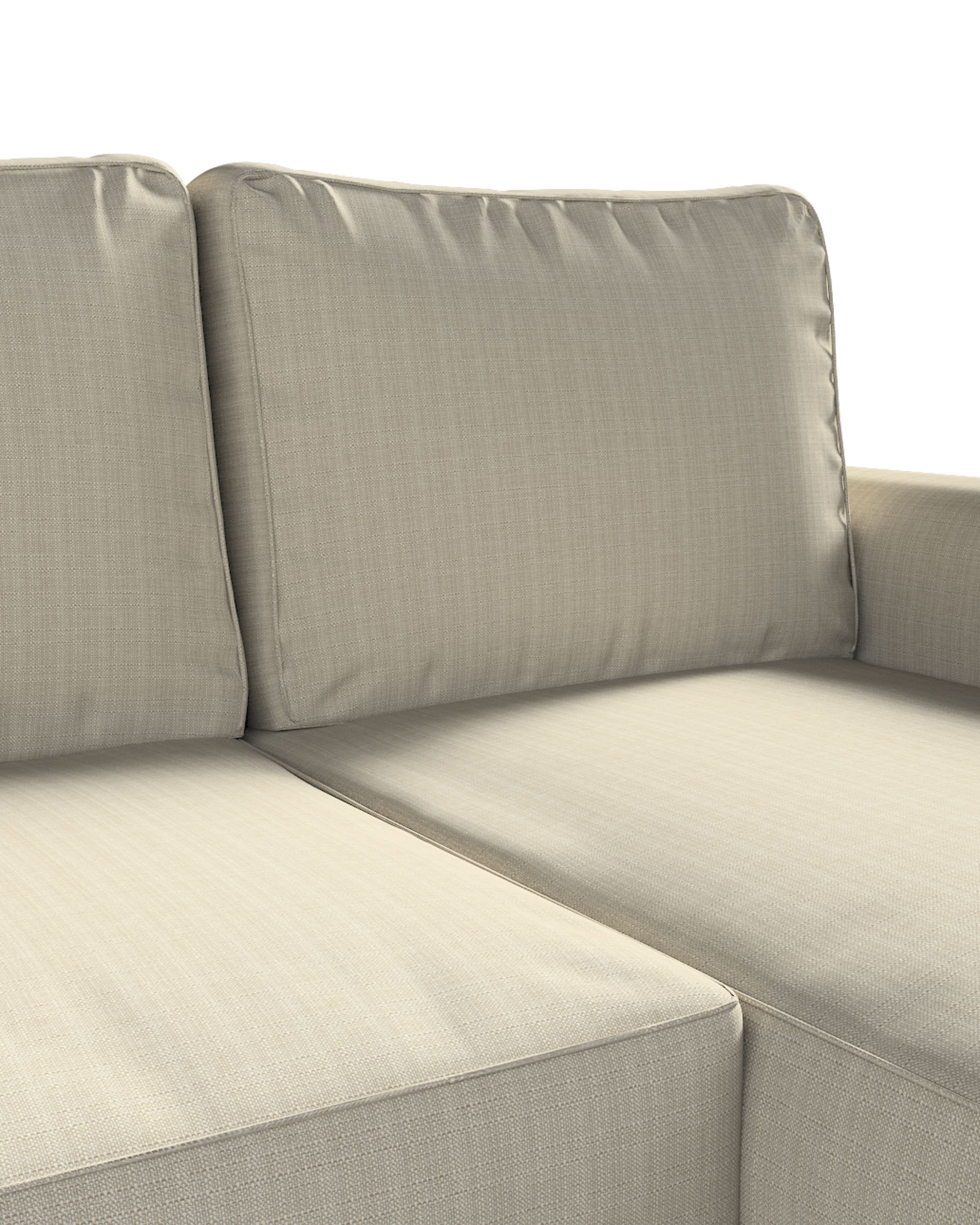 Backabro sofa bed with chaise longue cover colour beige fabric structured (hover)