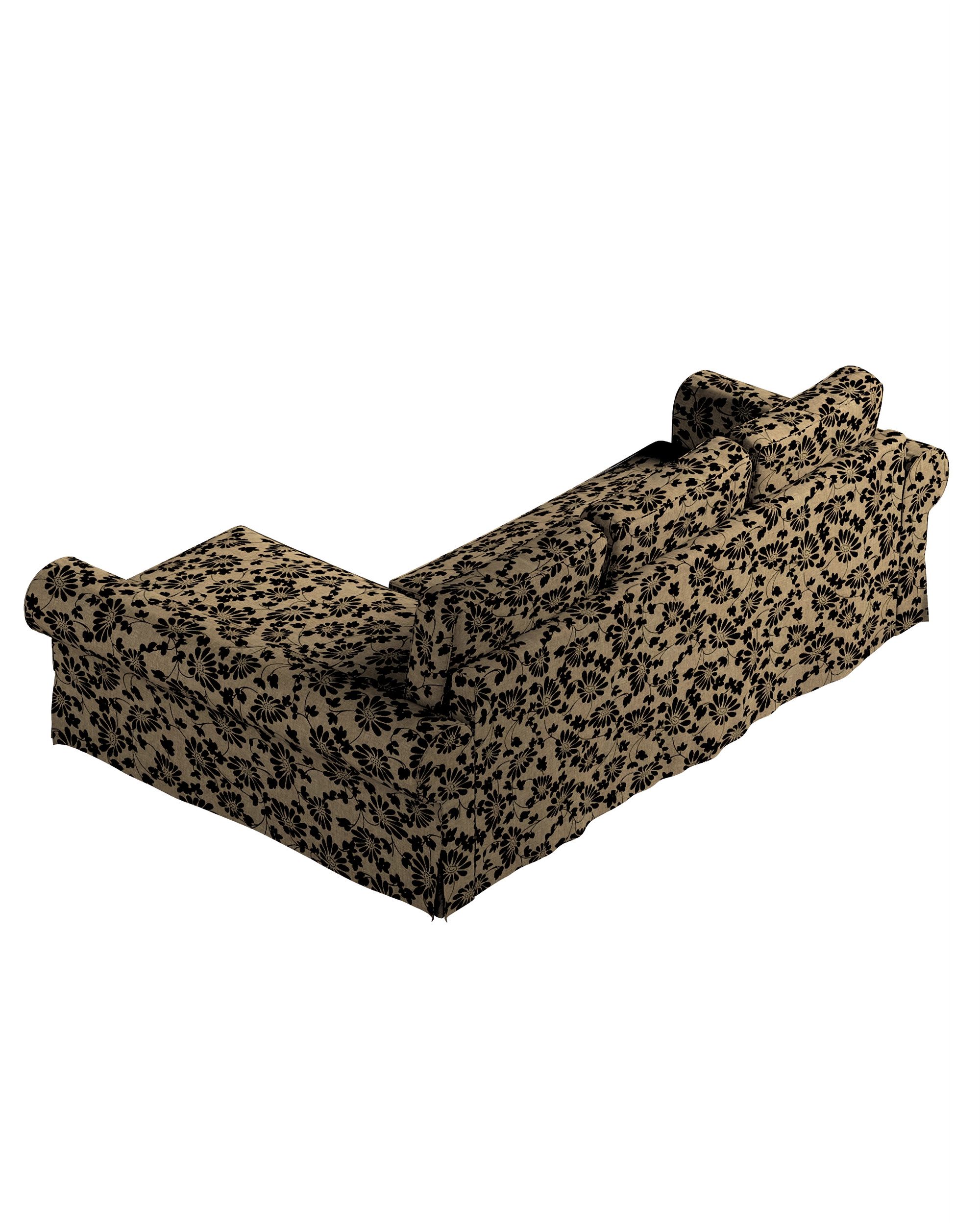 Backabro sofa bed with chaise longue cover colour beige fabric structured, patterned (hover)