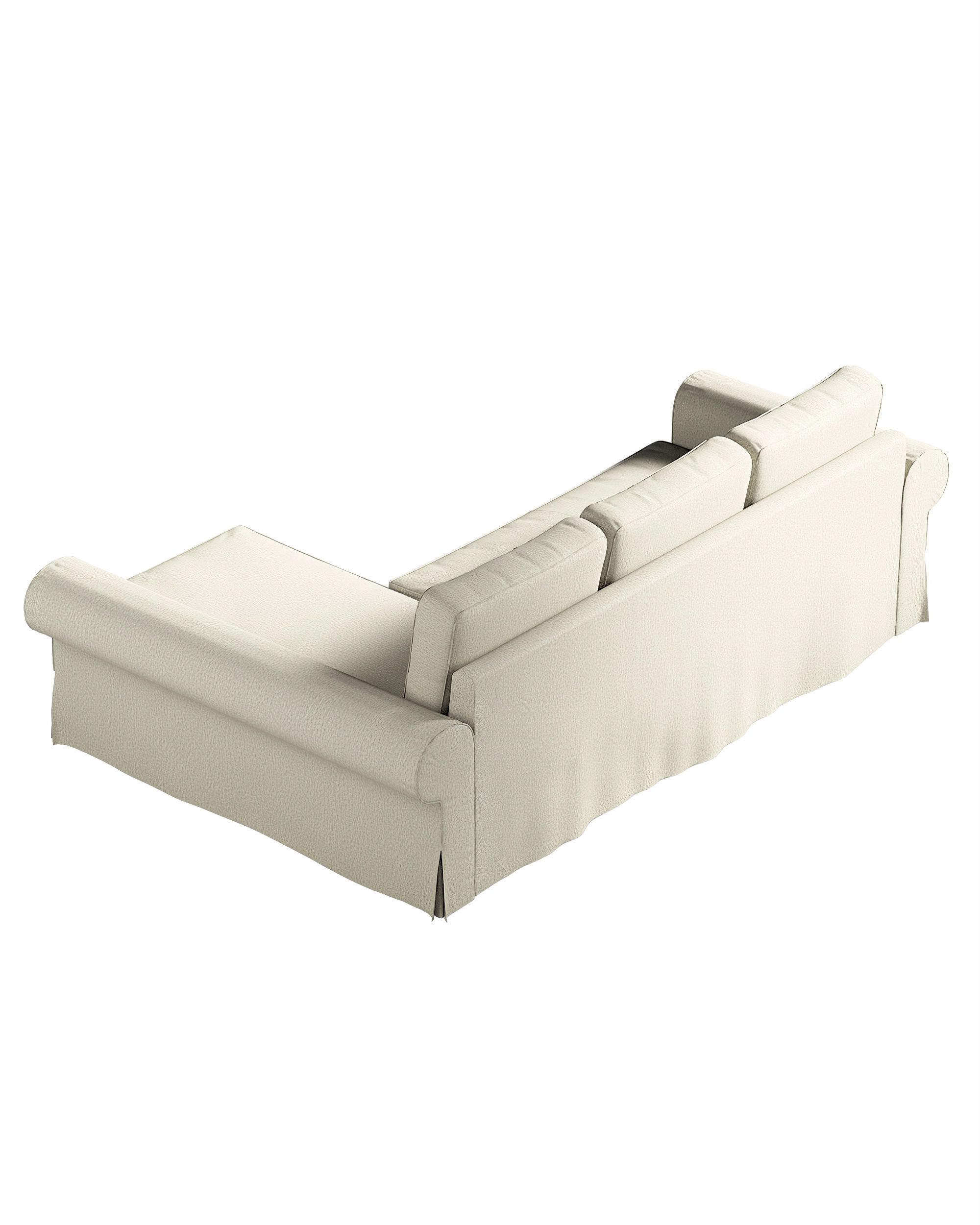 Backabro sofa bed with chaise longue cover colour beige fabric structured (hover)