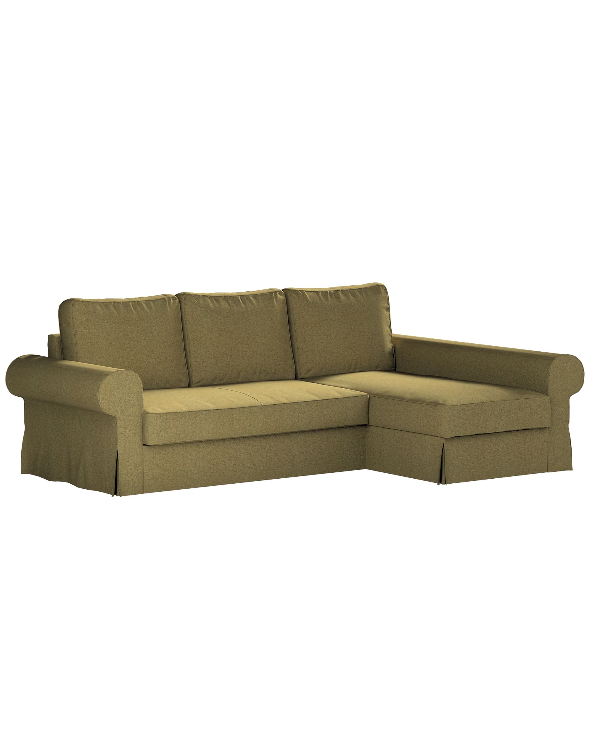 Backabro sofa bed with chaise longue cover colour green fabric structured
