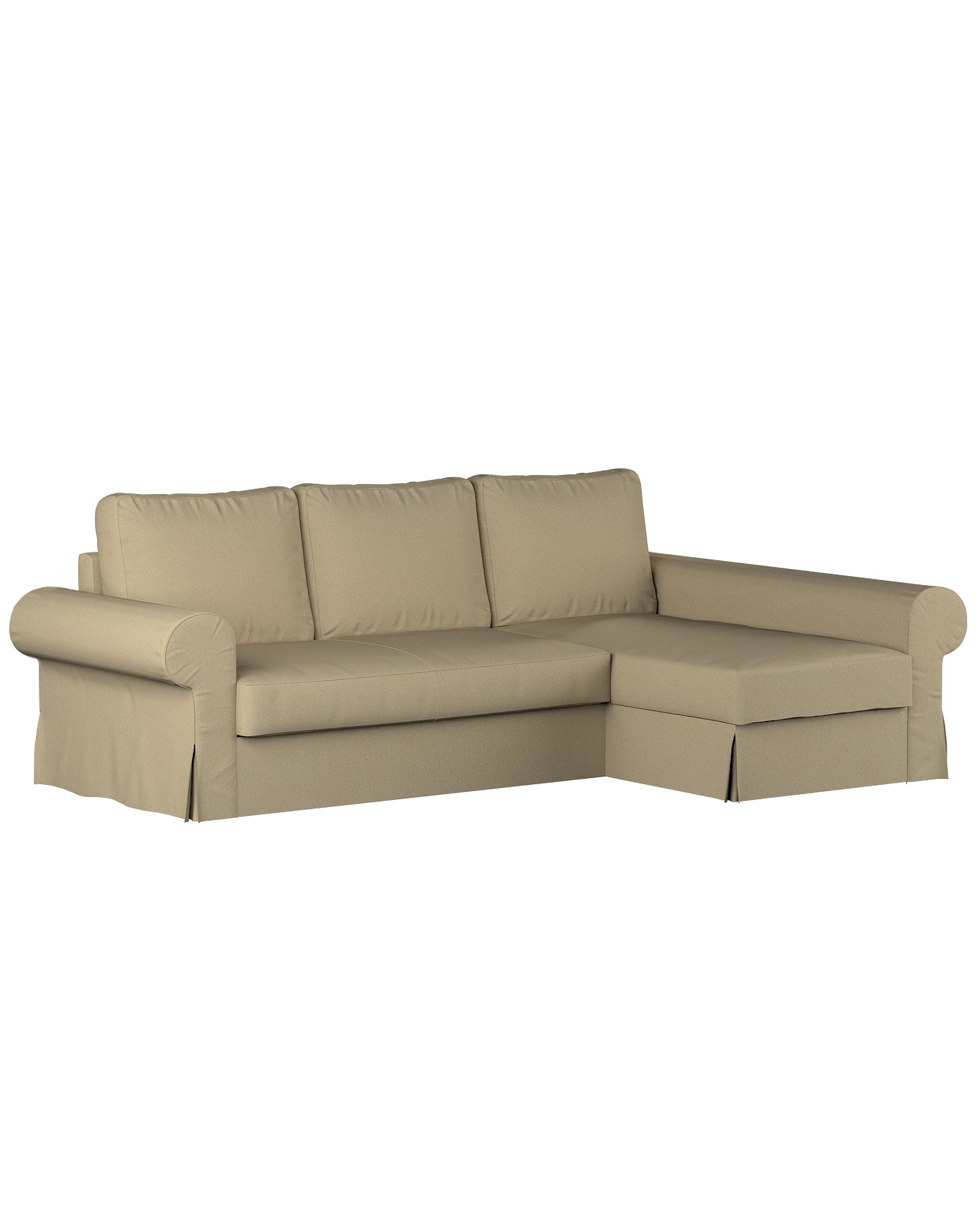 Backabro sofa bed with chaise longue cover colour green fabric structured
