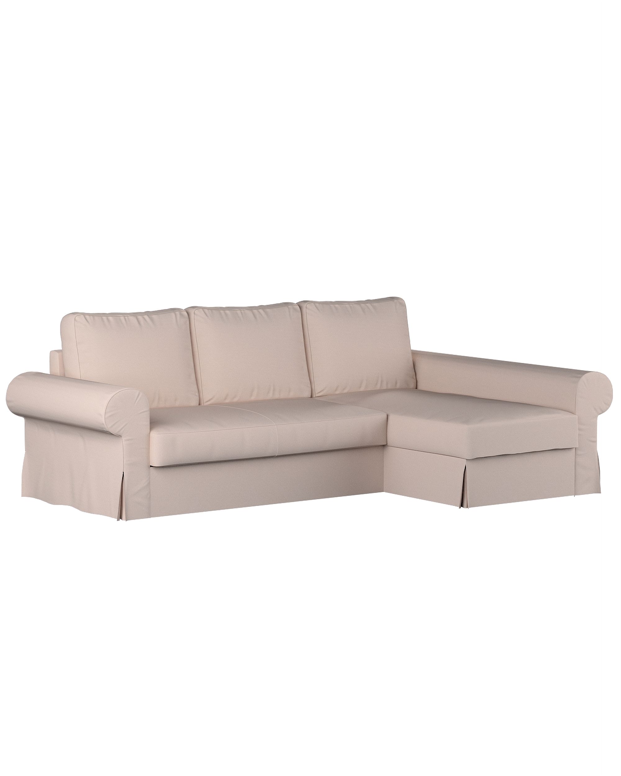 Backabro sofa bed with chaise longue cover colour pink fabric structured