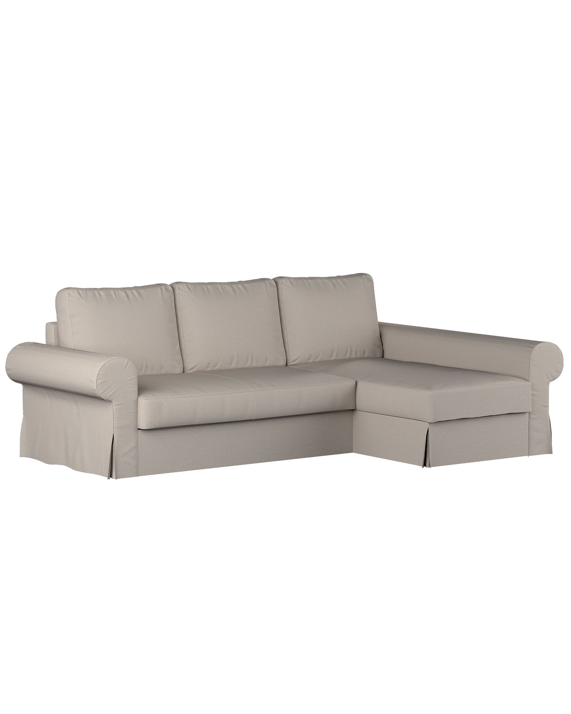 Backabro sofa bed with chaise longue cover colour grey fabric structured