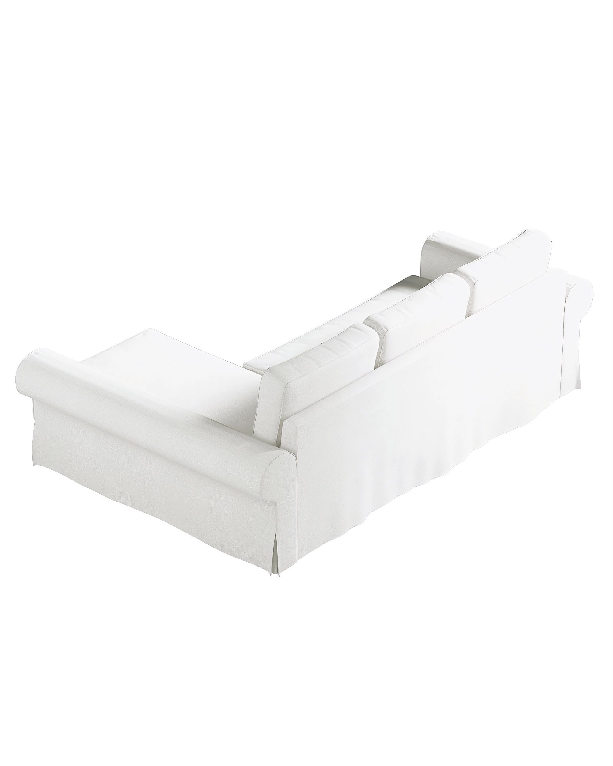 Backabro sofa bed with chaise longue cover colour cream fabric structured (hover)