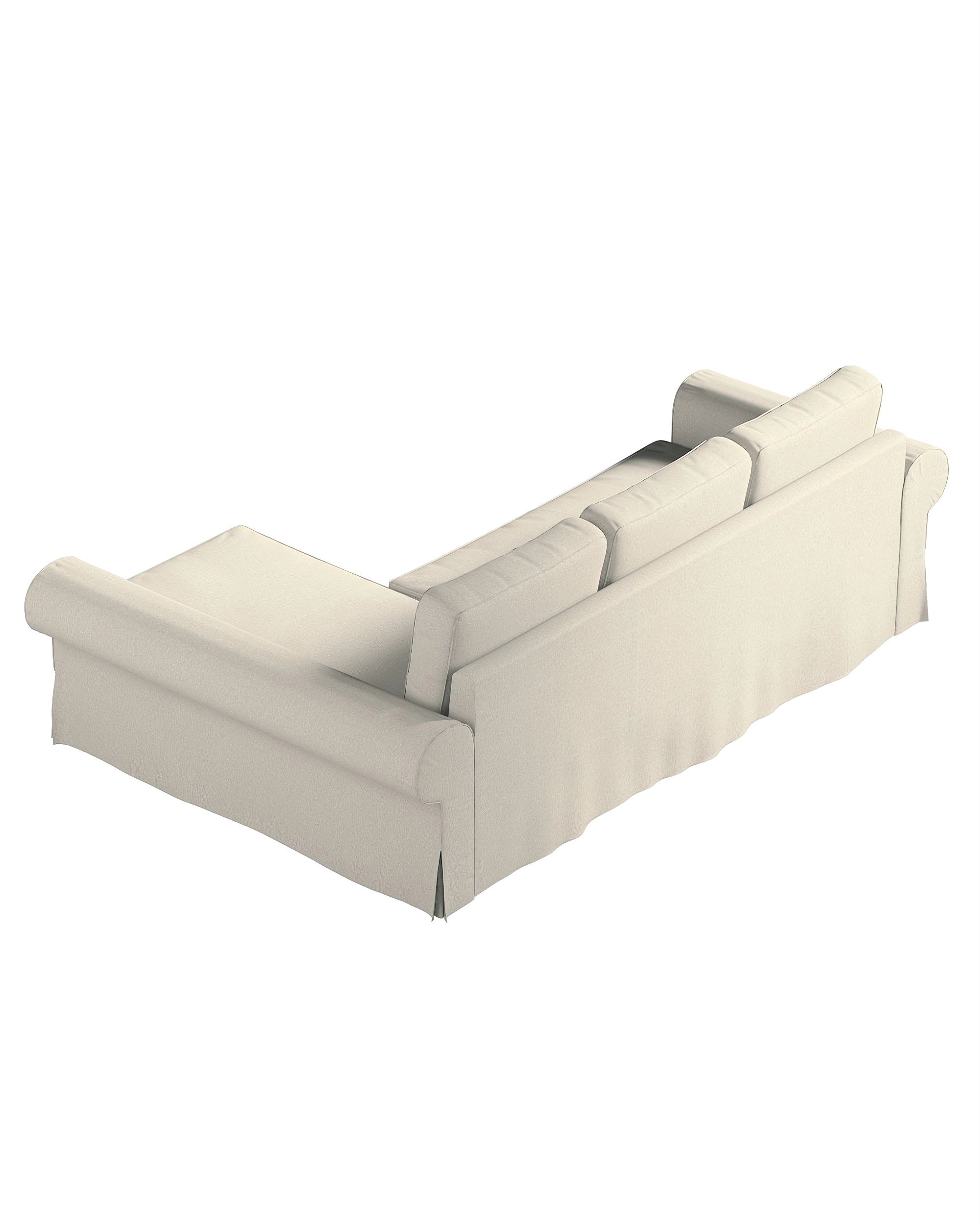 Backabro sofa bed with chaise longue cover colour beige fabric structured (hover)