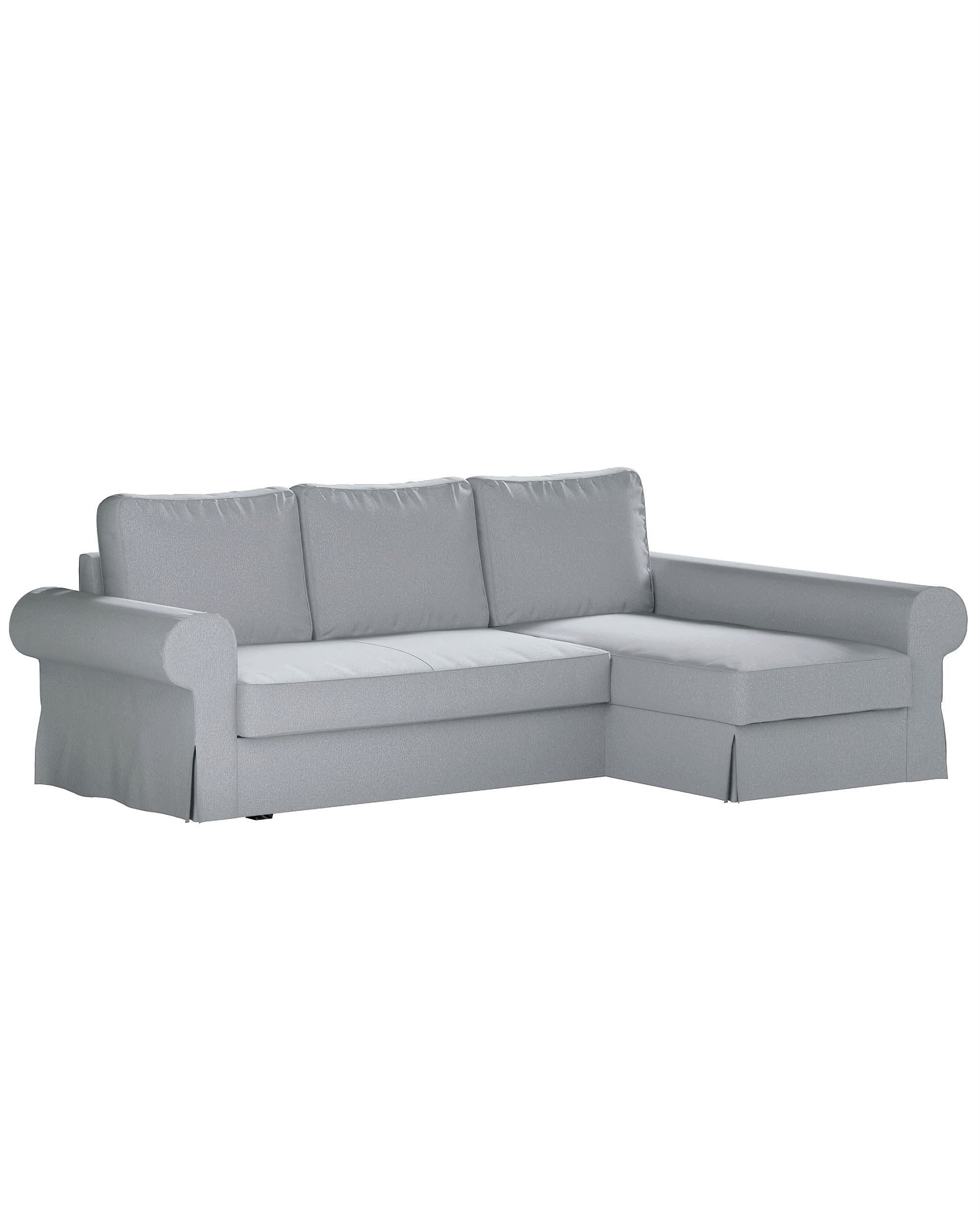 Backabro sofa bed with chaise longue cover colour grey fabric structured