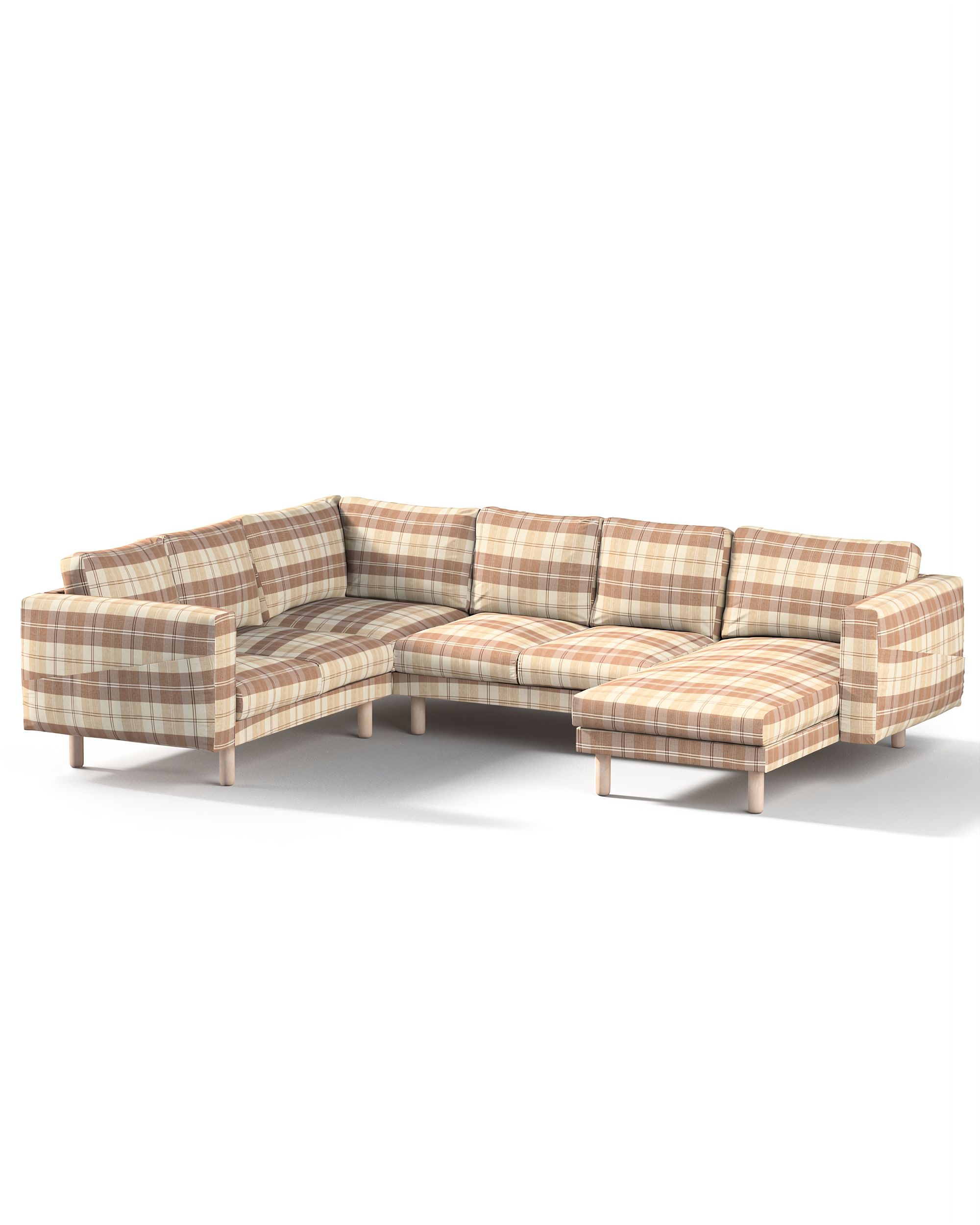 Norsborg 5-seat corner sofa with chaise longue cover colour beige fabric structured, patterned