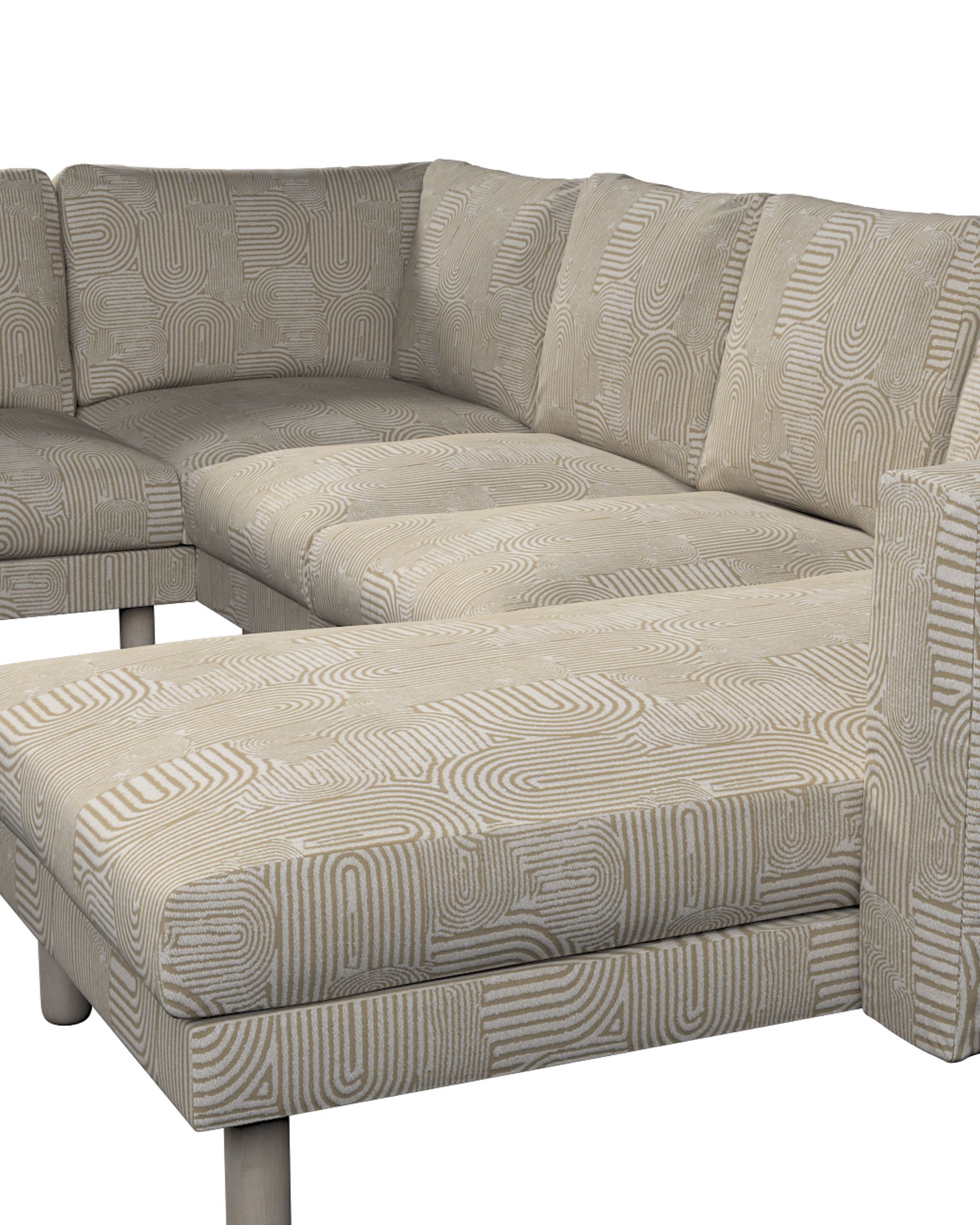 Norsborg 5-seat corner sofa with chaise longue cover colour beige fabric structured, patterned (hover)