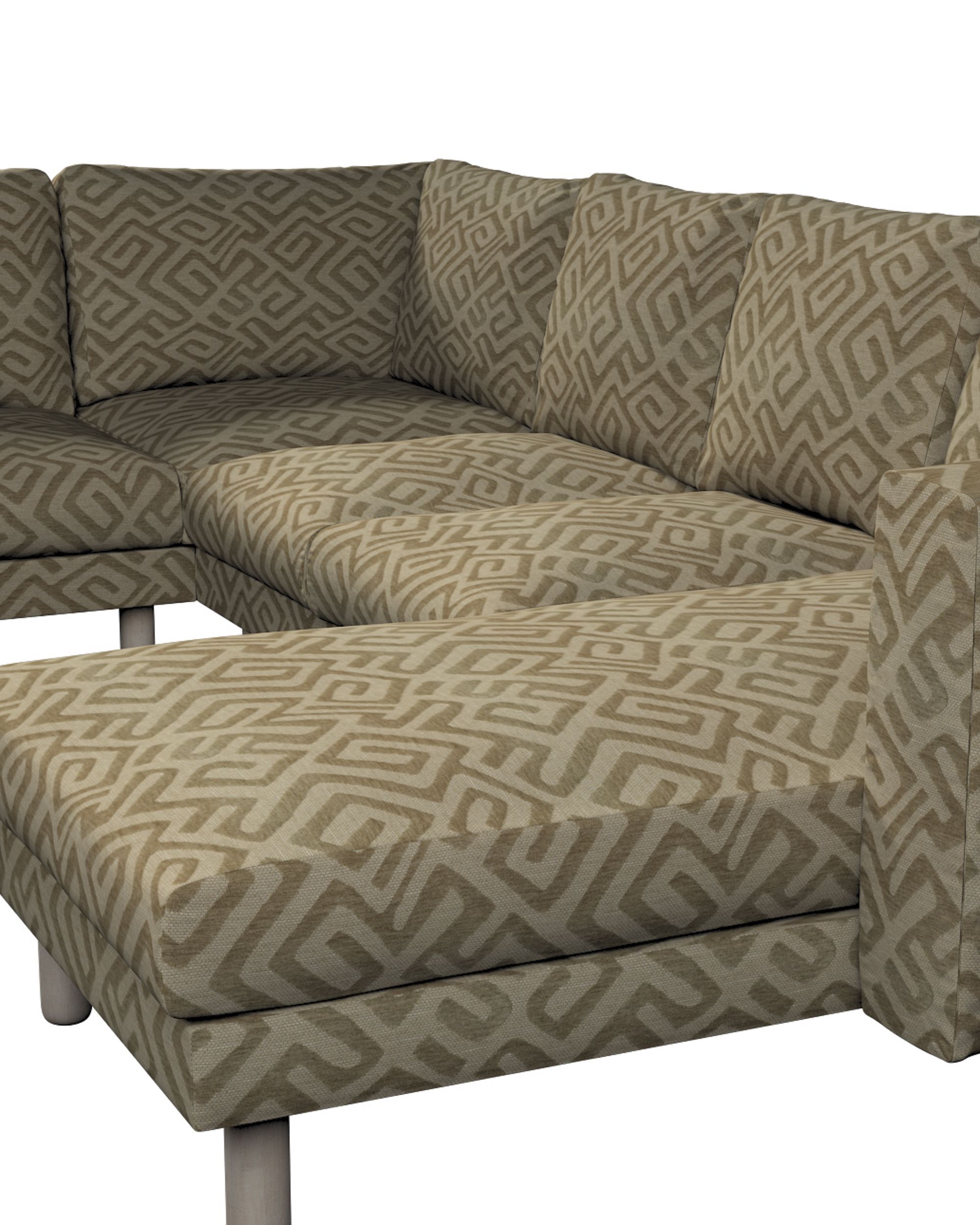 Norsborg 5-seat corner sofa with chaise longue cover colour beige fabric structured, patterned (hover)