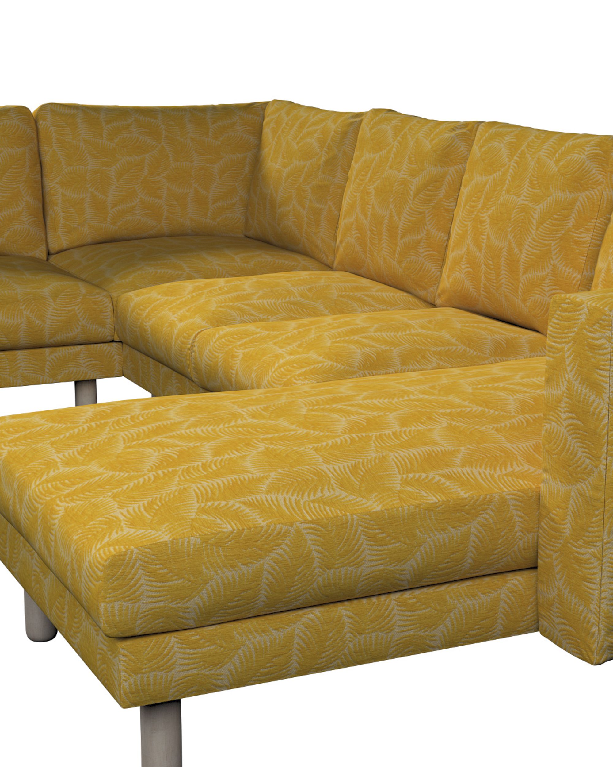 Norsborg 5-seat corner sofa with chaise longue cover colour yellow fabric structured, patterned (hover)