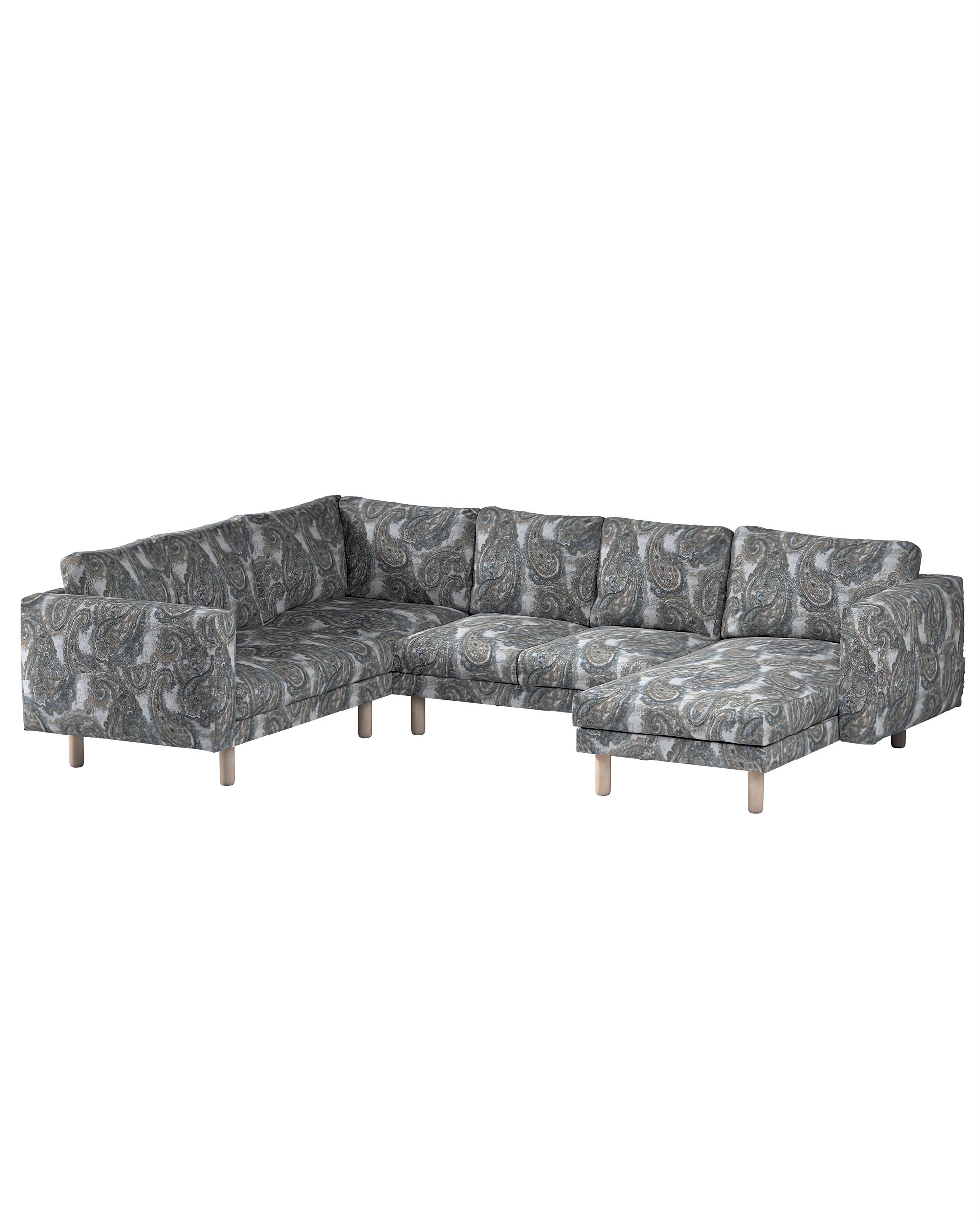 Norsborg 5-seat corner sofa with chaise longue cover colour multicolour fabric structured, patterned