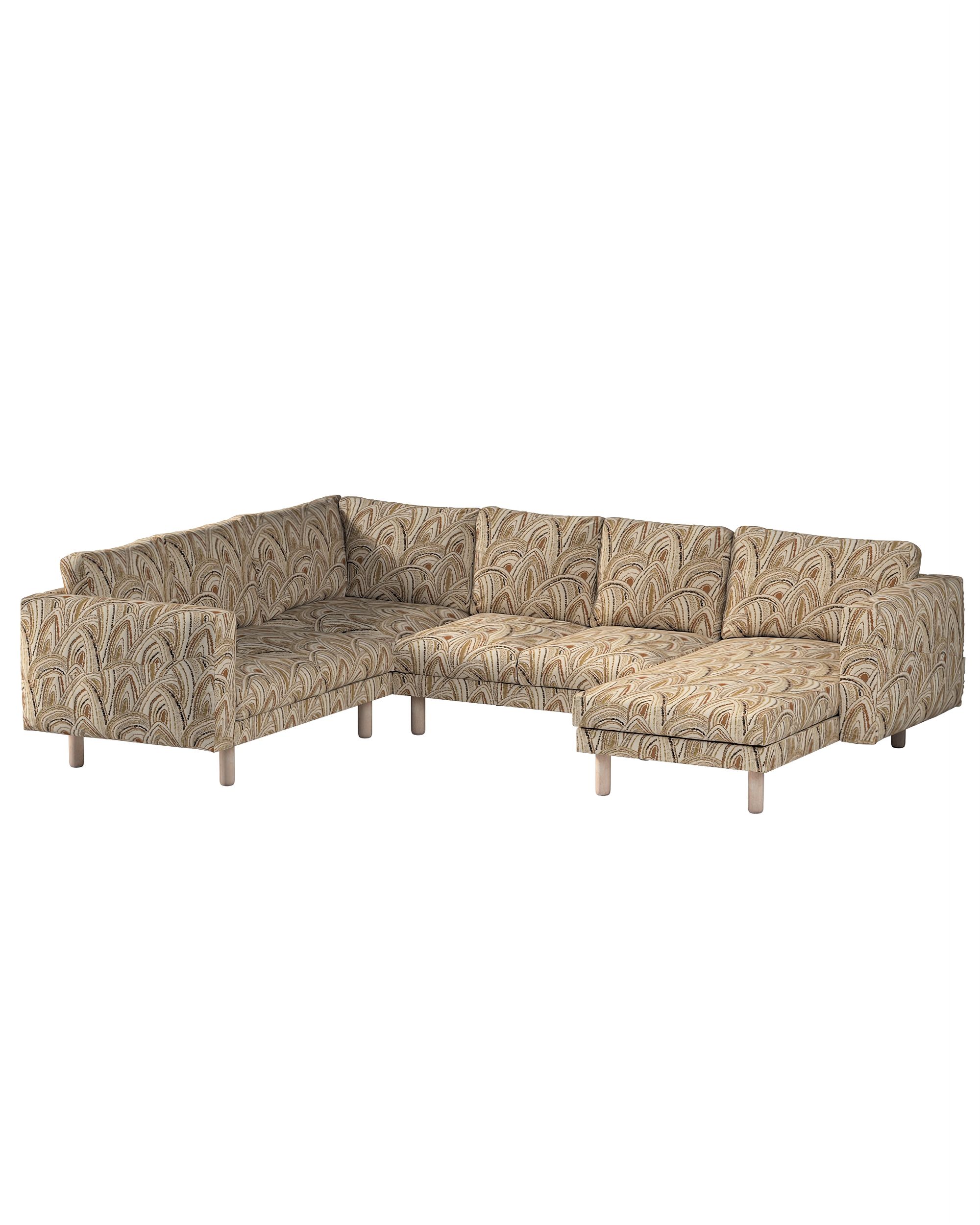 Norsborg 5-seat corner sofa with chaise longue cover colour beige fabric structured, patterned