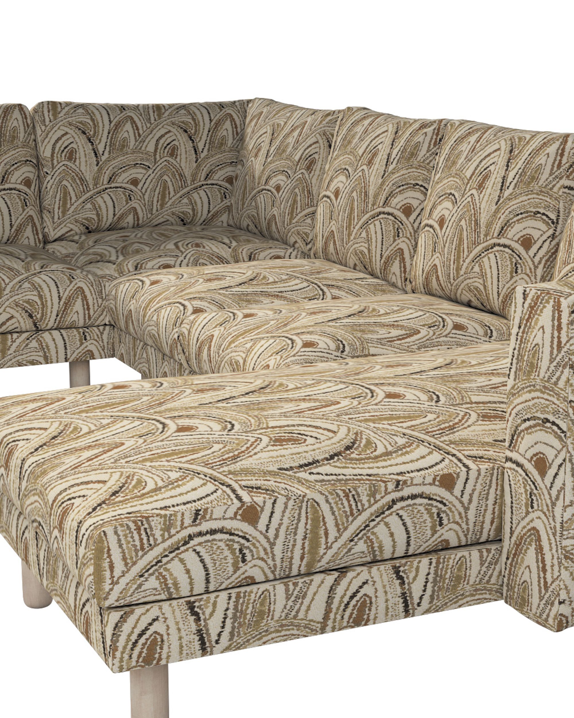 Norsborg 5-seat corner sofa with chaise longue cover colour beige fabric structured, patterned (hover)