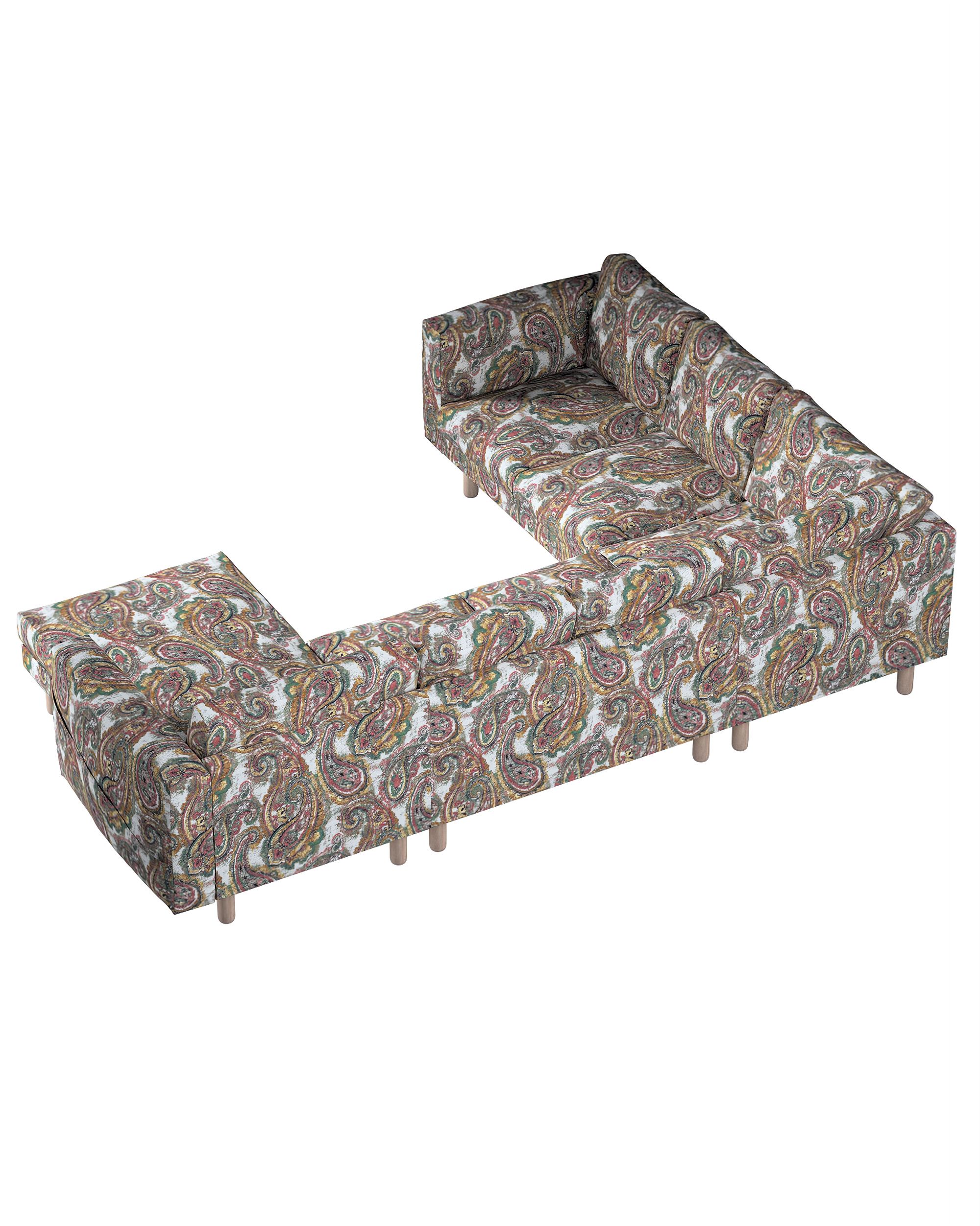 Norsborg 5-seat corner sofa with chaise longue cover colour multicolour fabric structured, patterned (hover)