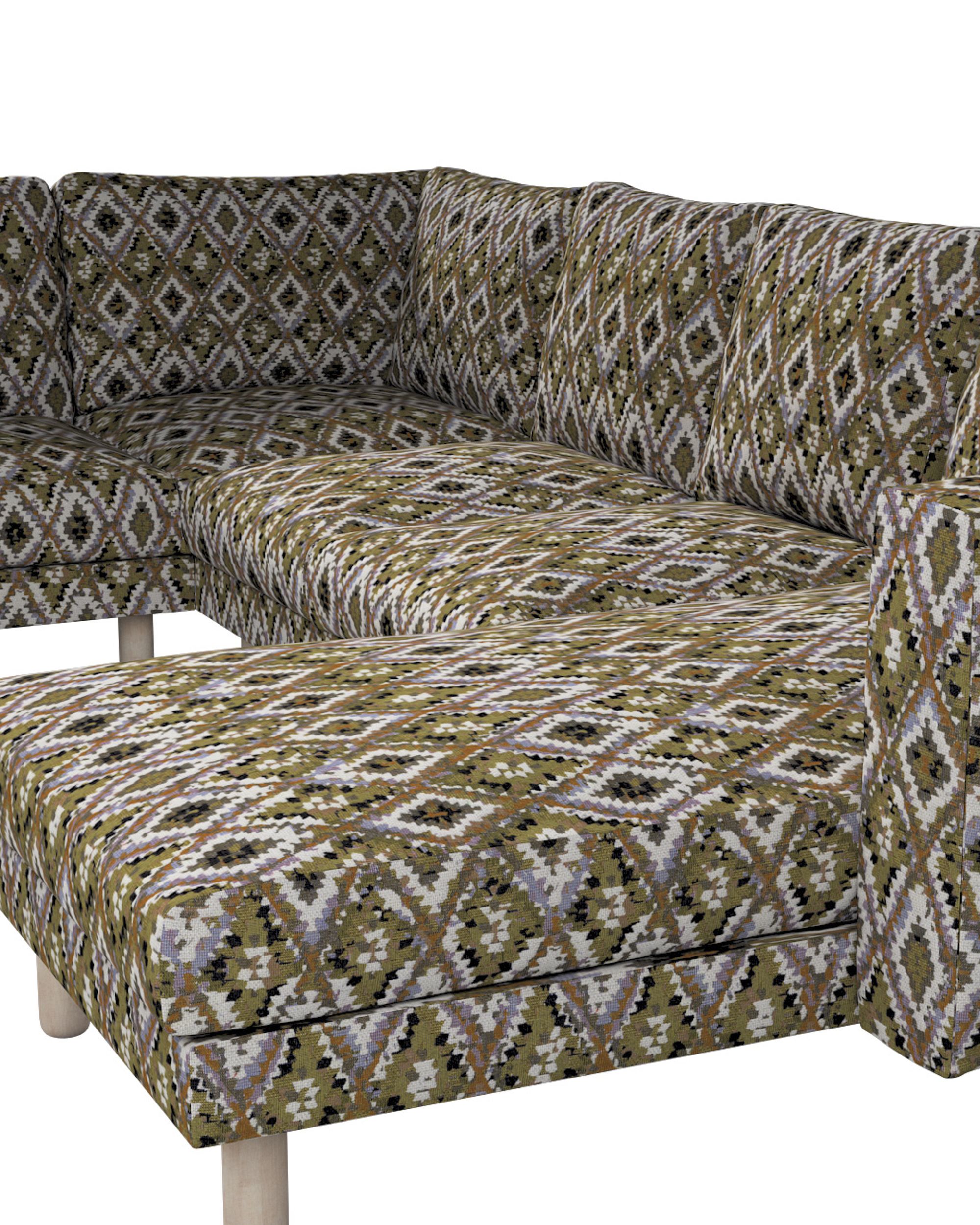 Norsborg 5-seat corner sofa with chaise longue cover colour multicolour fabric structured, patterned (hover)