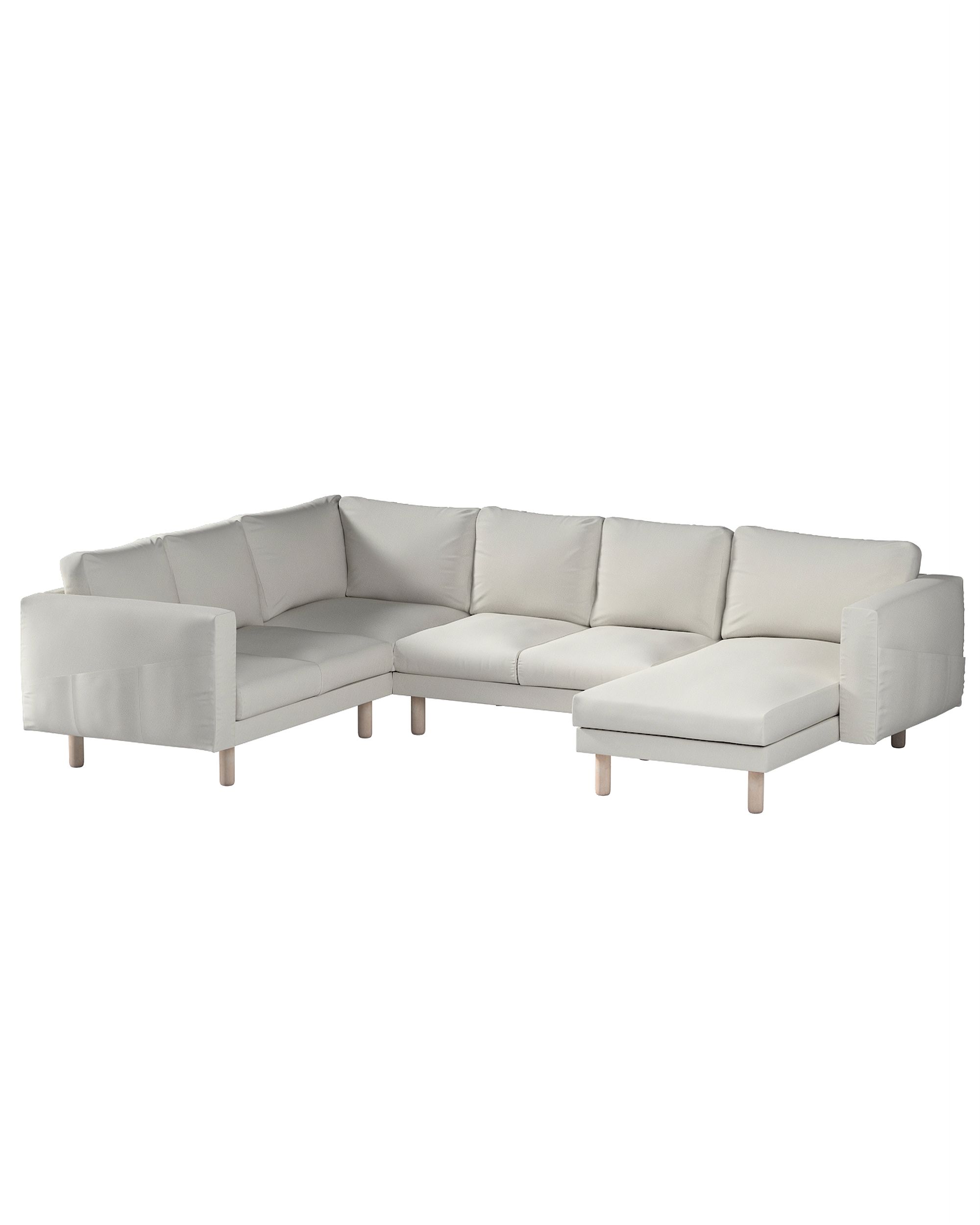 Norsborg 5-seat corner sofa with chaise longue cover colour grey fabric structured