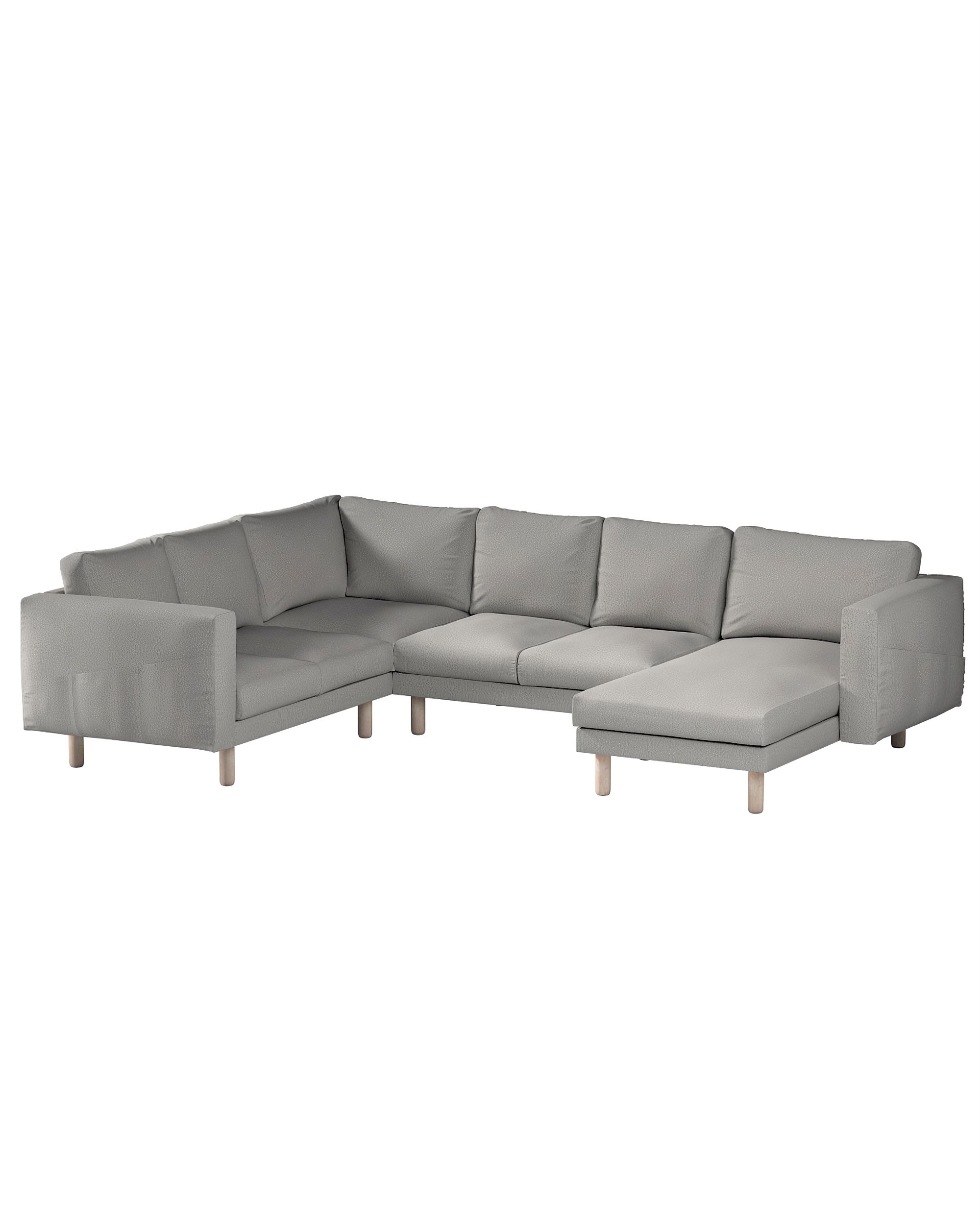 Norsborg 5-seat corner sofa with chaise longue cover colour grey fabric structured