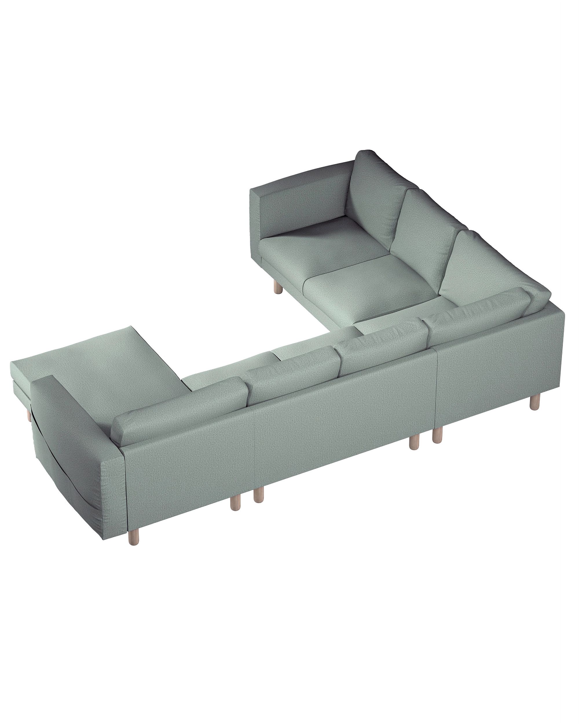 Norsborg 5-seat corner sofa with chaise longue cover colour green fabric structured (hover)