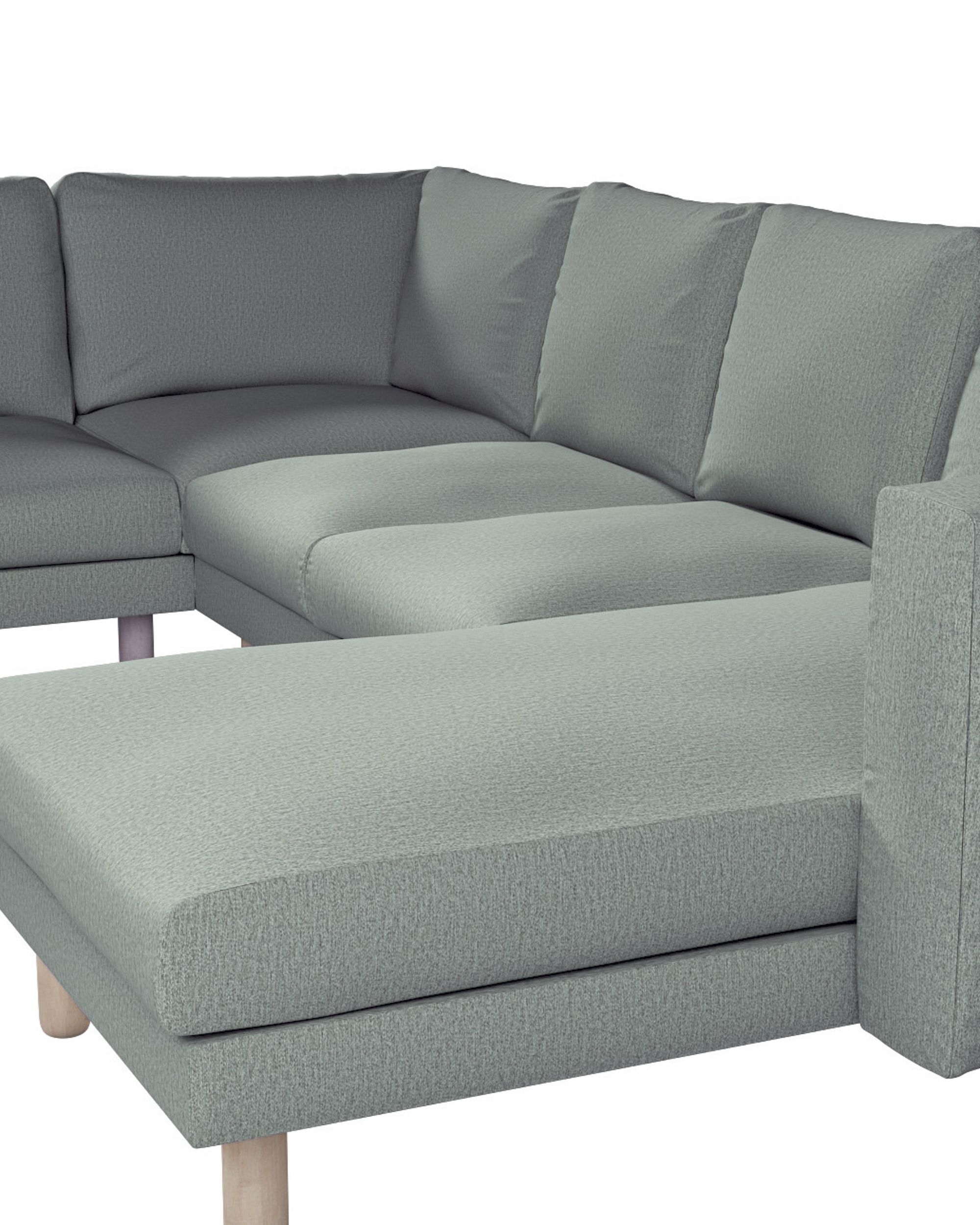 Norsborg 5-seat corner sofa with chaise longue cover colour green fabric structured (hover)