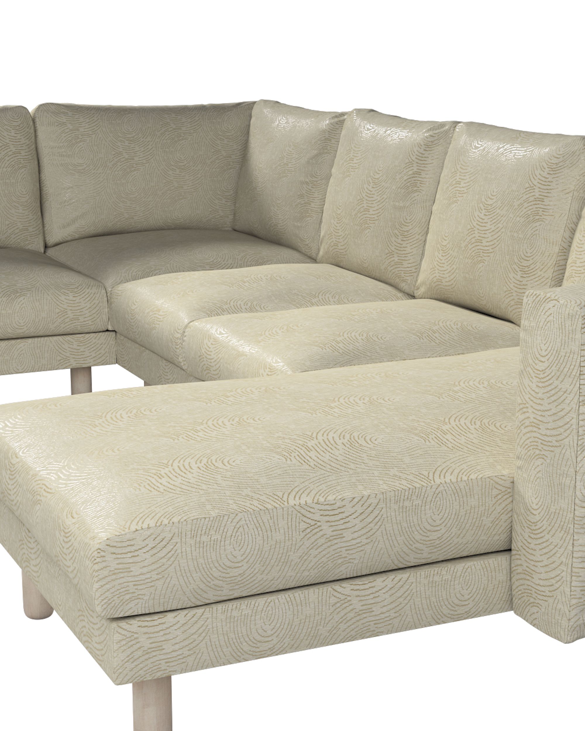 Norsborg 5-seat corner sofa with chaise longue cover colour beige fabric gloss, structured, patterned (hover)