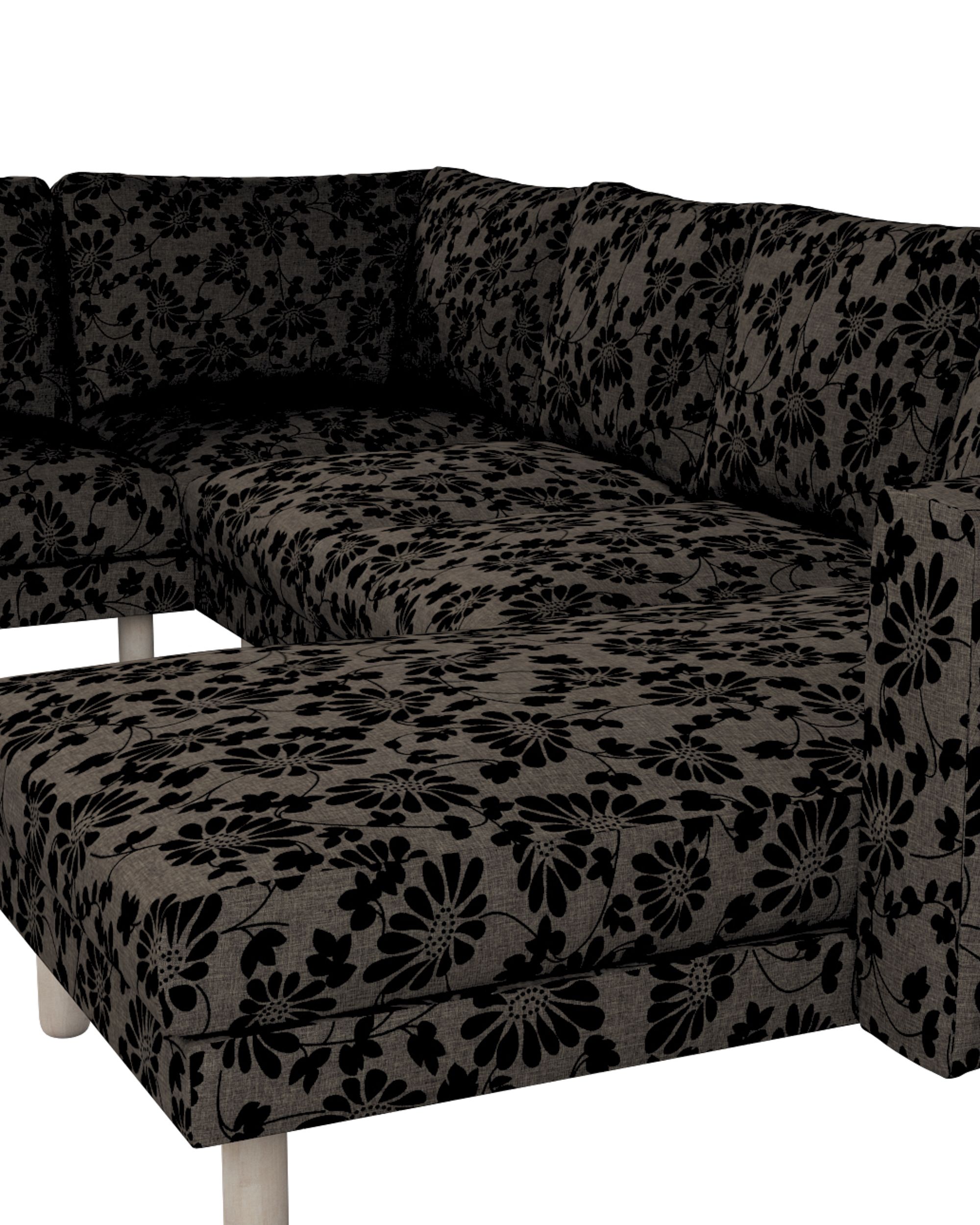 Norsborg 5-seat corner sofa with chaise longue cover colour brown fabric structured, patterned (hover)