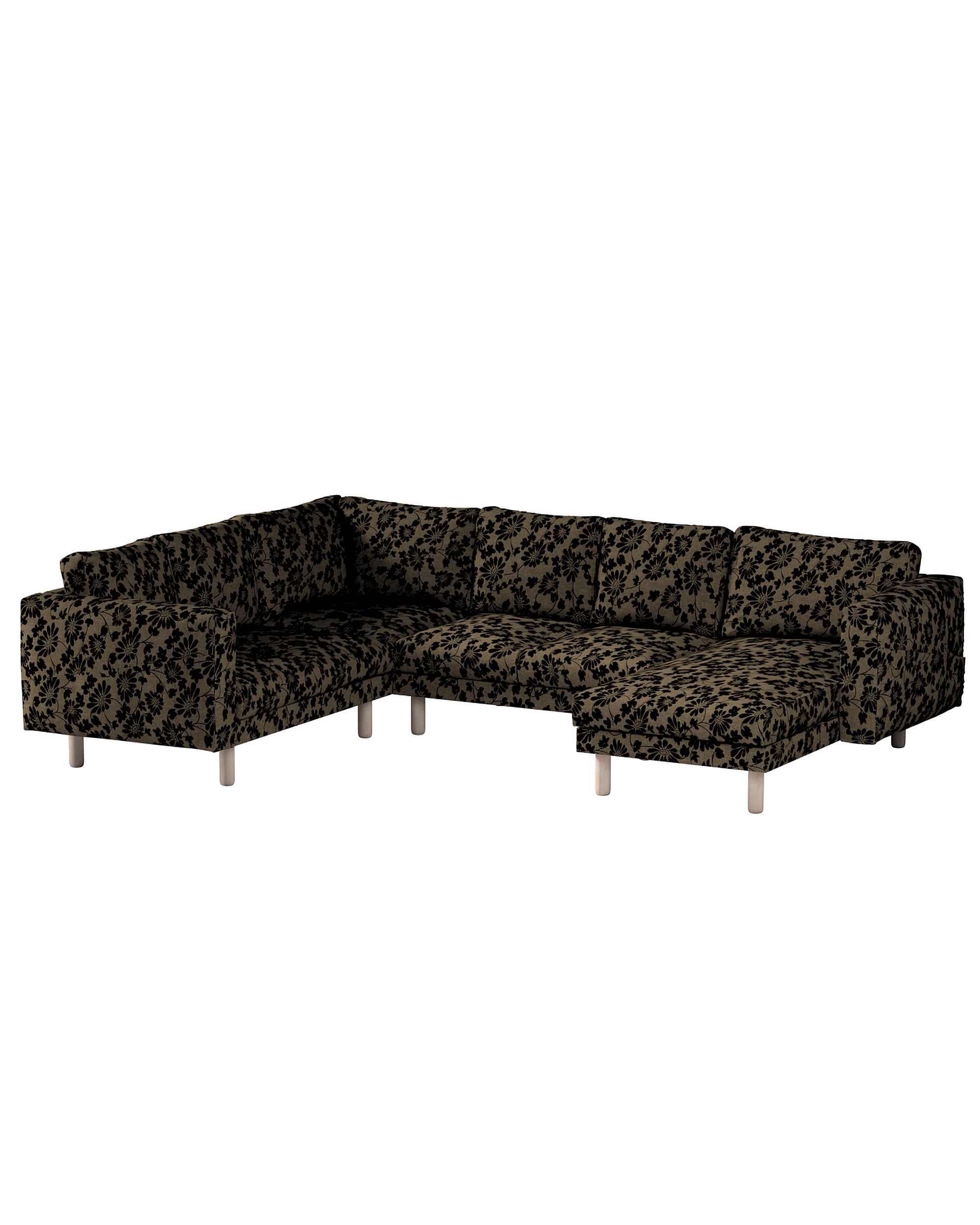 Norsborg 5-seat corner sofa with chaise longue cover colour beige fabric structured, patterned