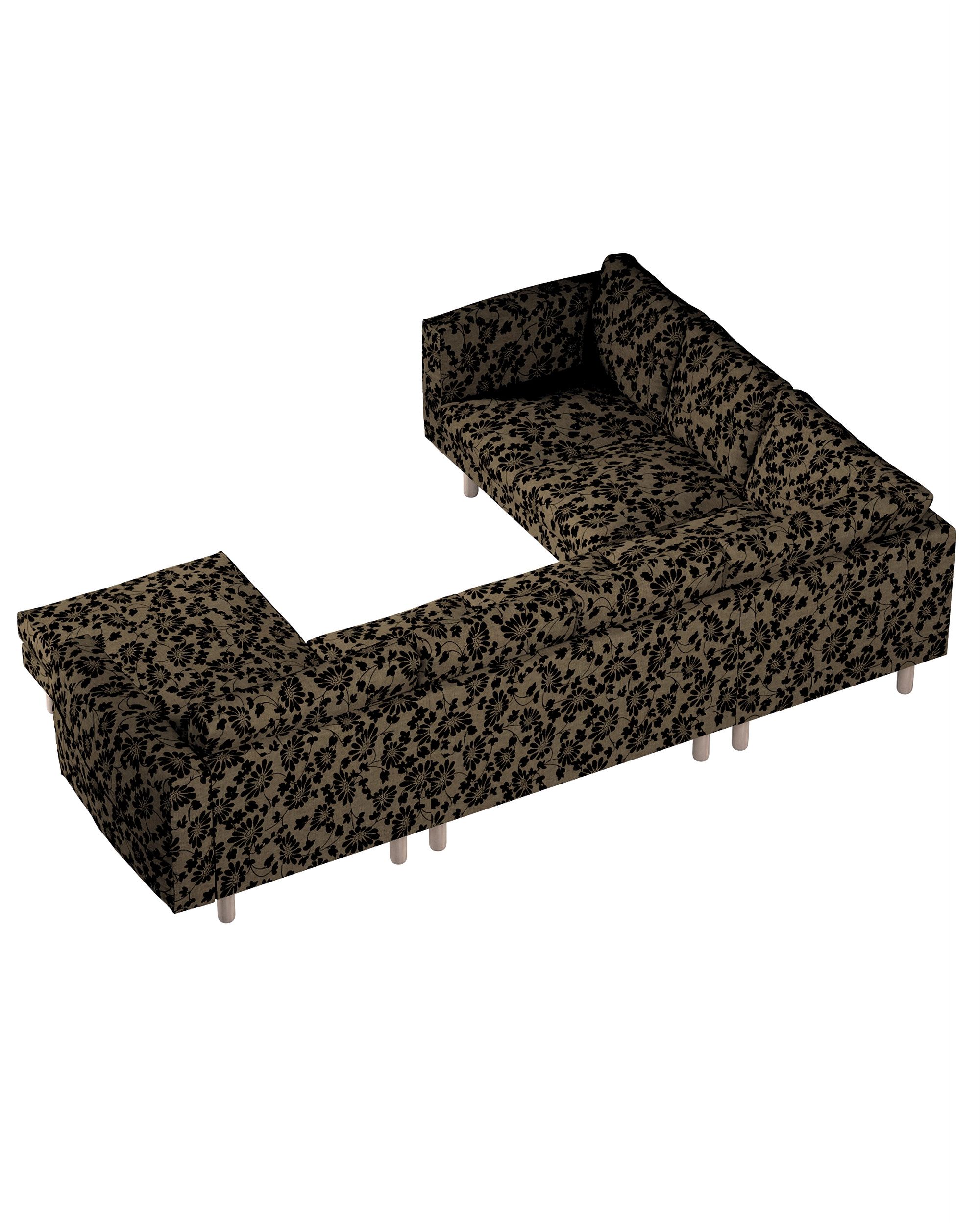 Norsborg 5-seat corner sofa with chaise longue cover colour beige fabric structured, patterned (hover)