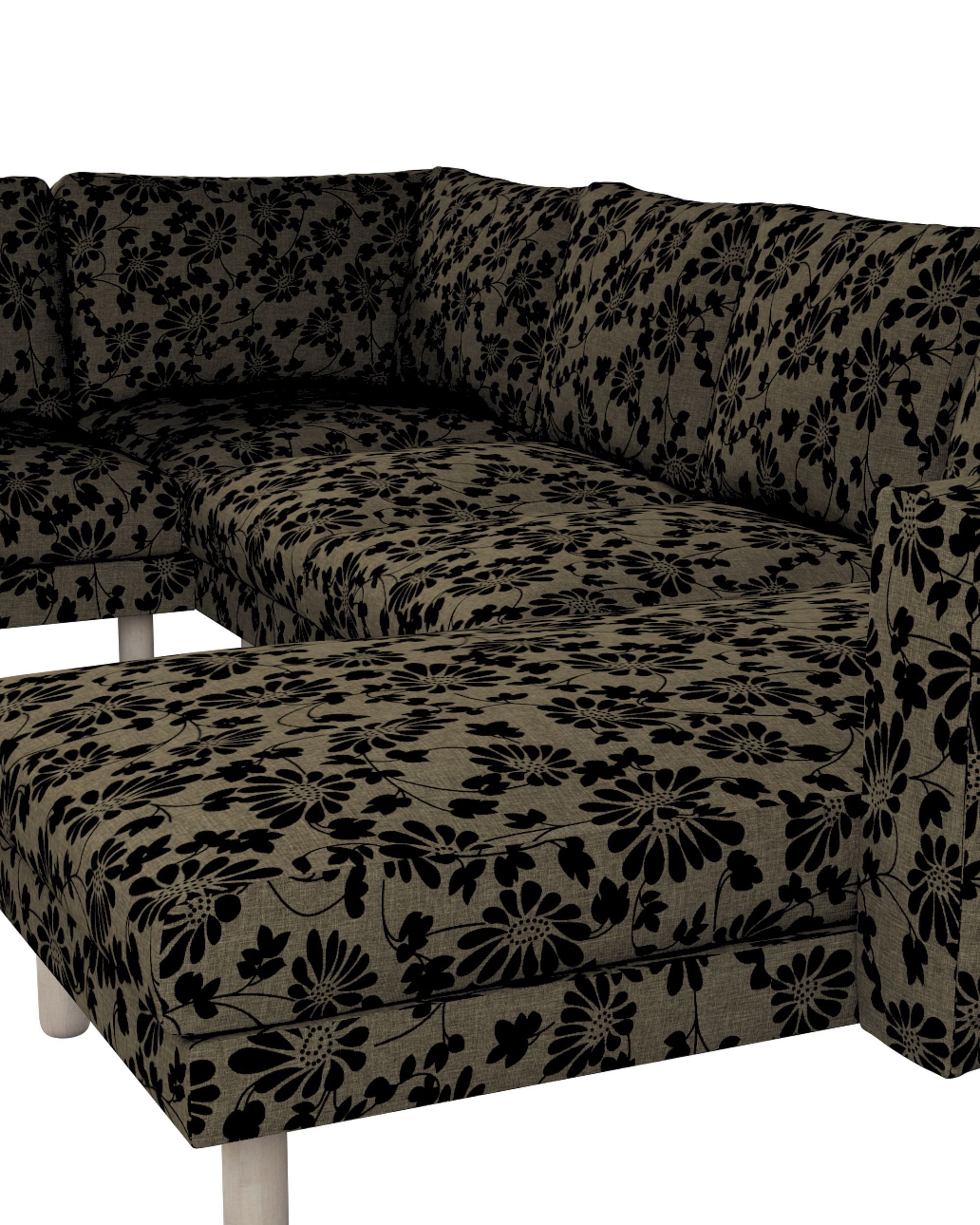 Norsborg 5-seat corner sofa with chaise longue cover colour beige fabric structured, patterned (hover)