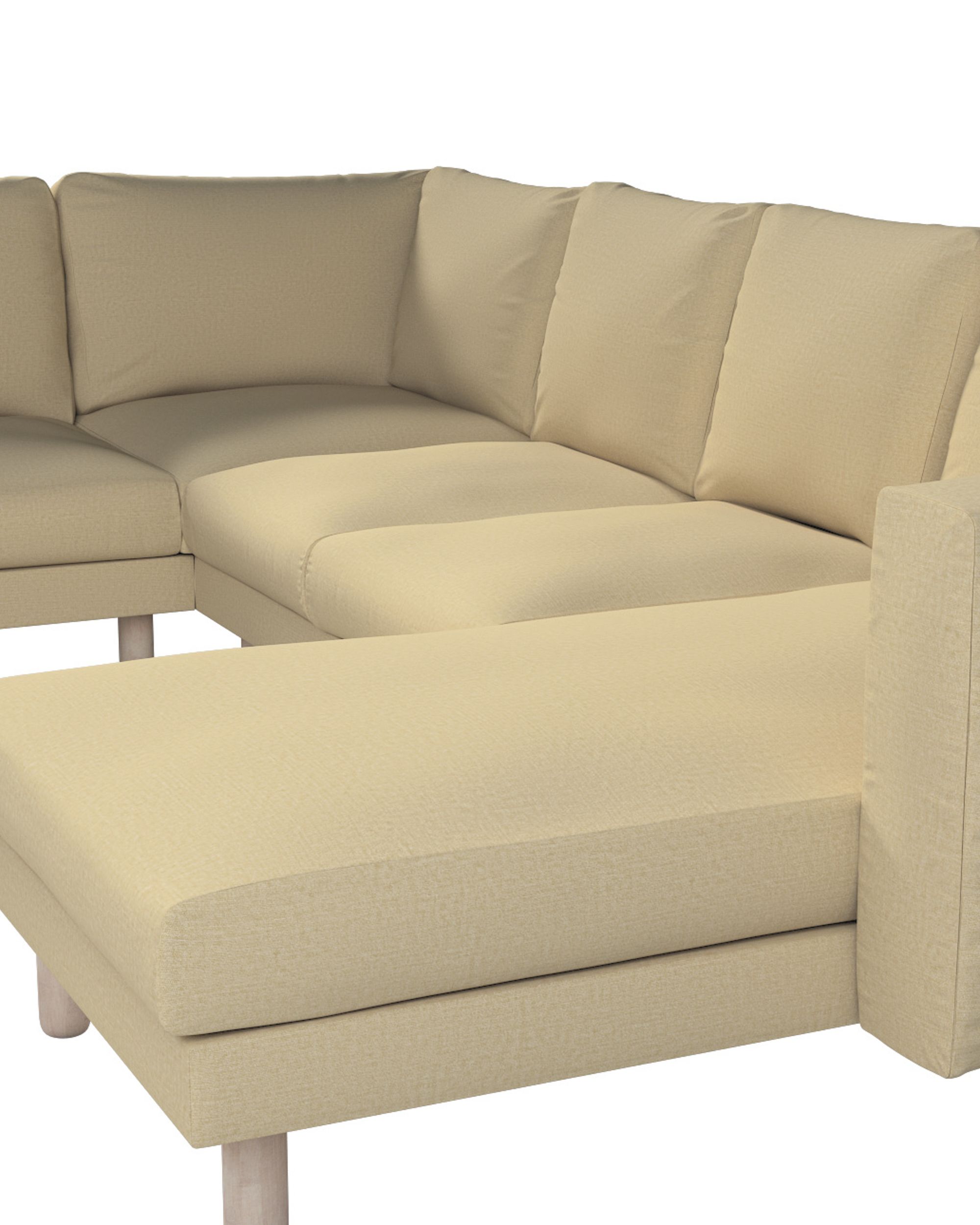 Norsborg 5-seat corner sofa with chaise longue cover colour beige fabric gloss, structured (hover)