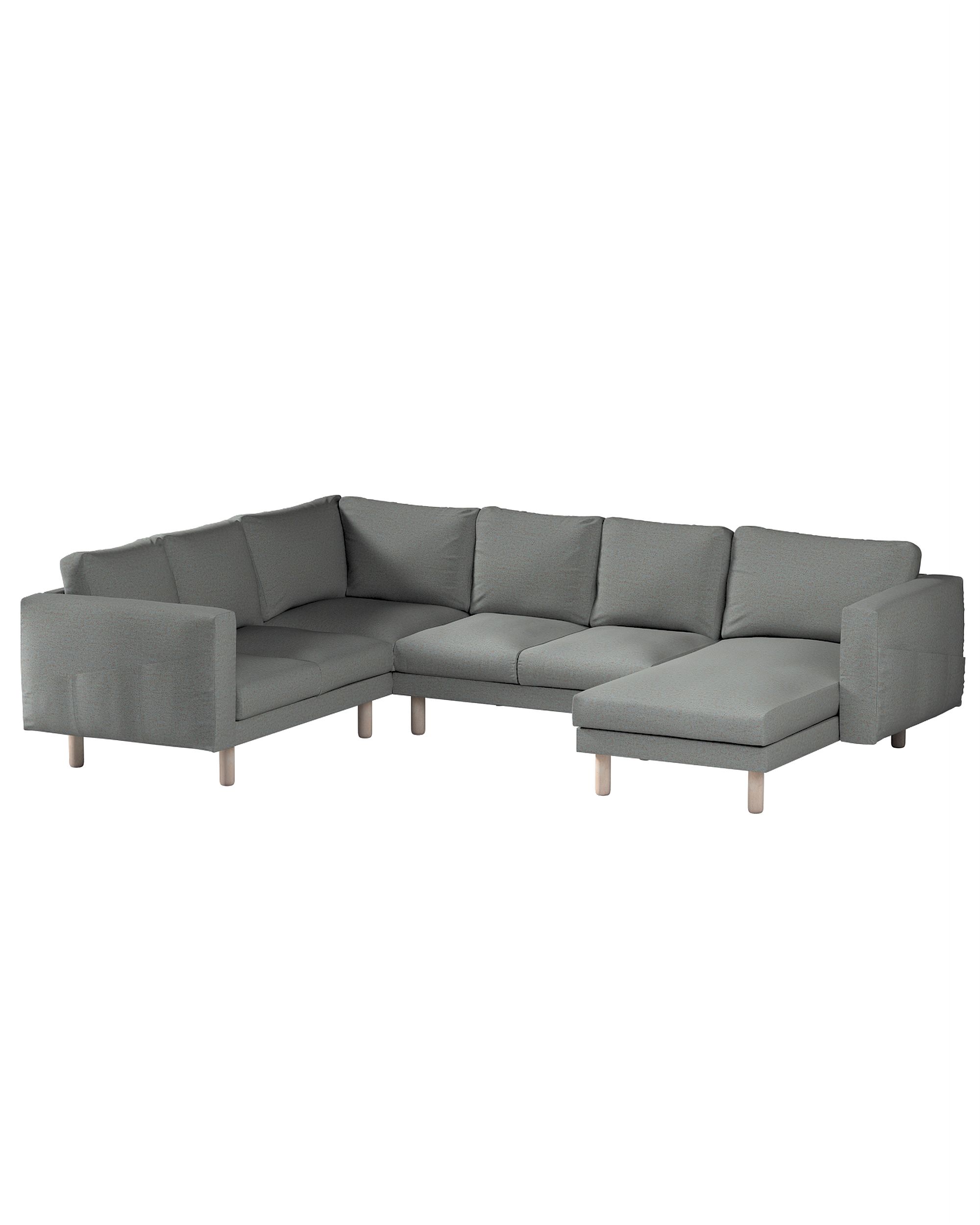 Norsborg 5-seat corner sofa with chaise longue cover colour blue fabric structured